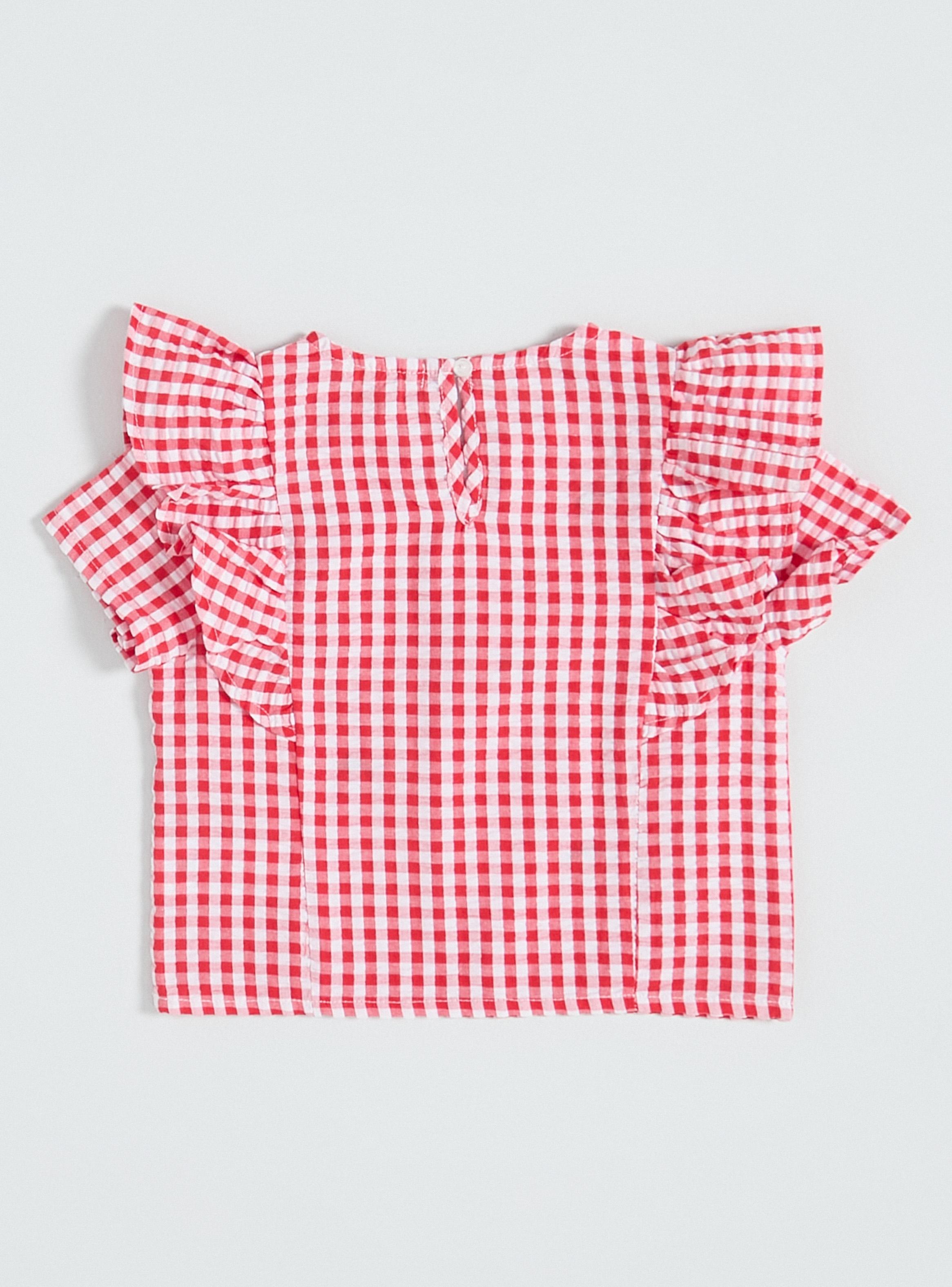 Blusa Estilo Vichy Seersucker con Frutillas-3
