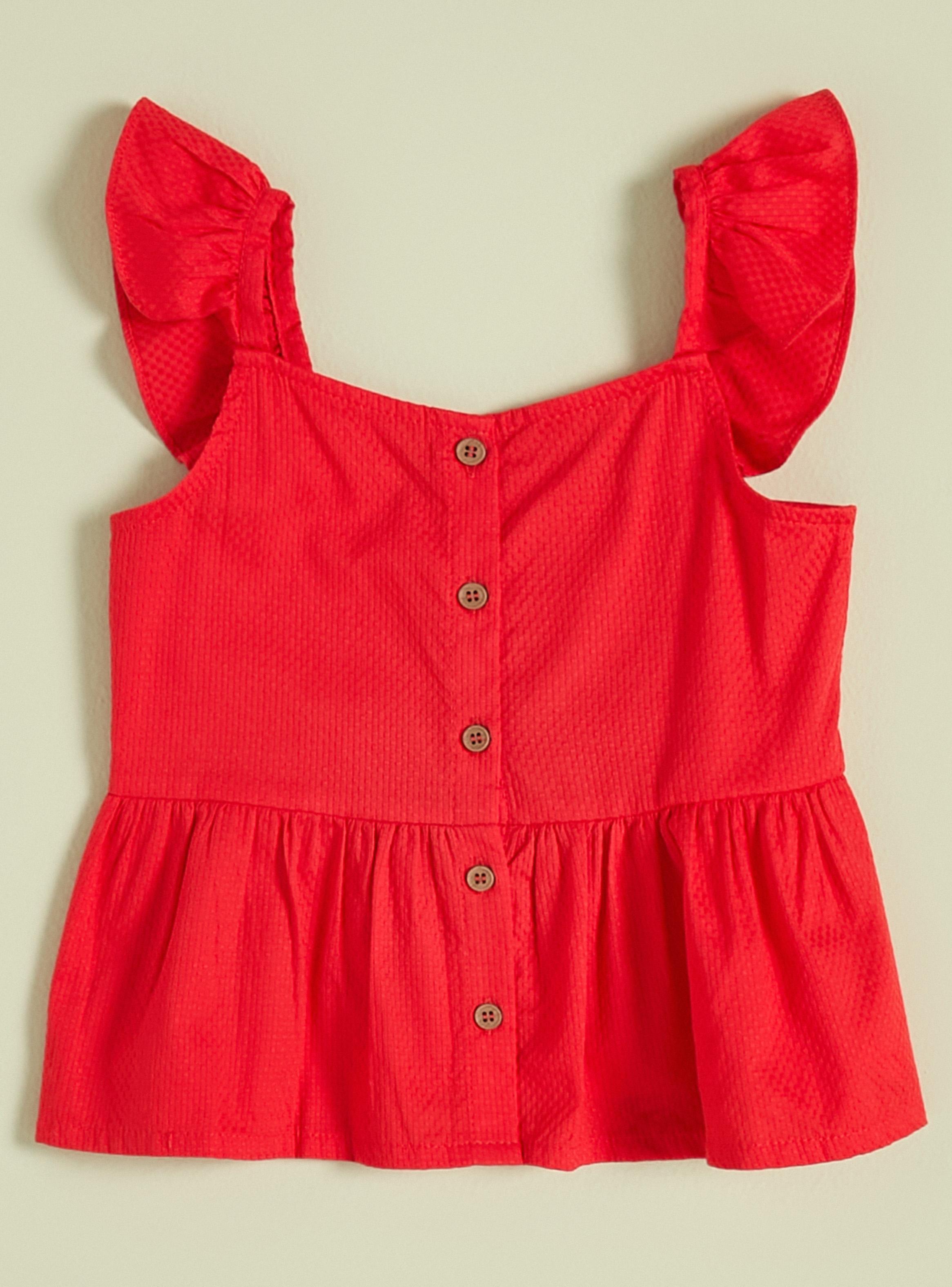 Blusa Roja Seersucker-2