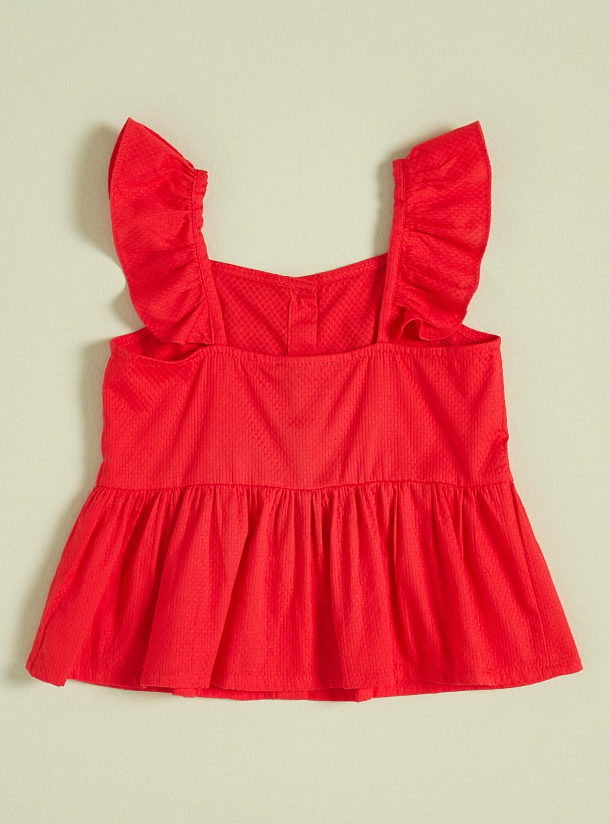 Blusa Roja Seersucker-3