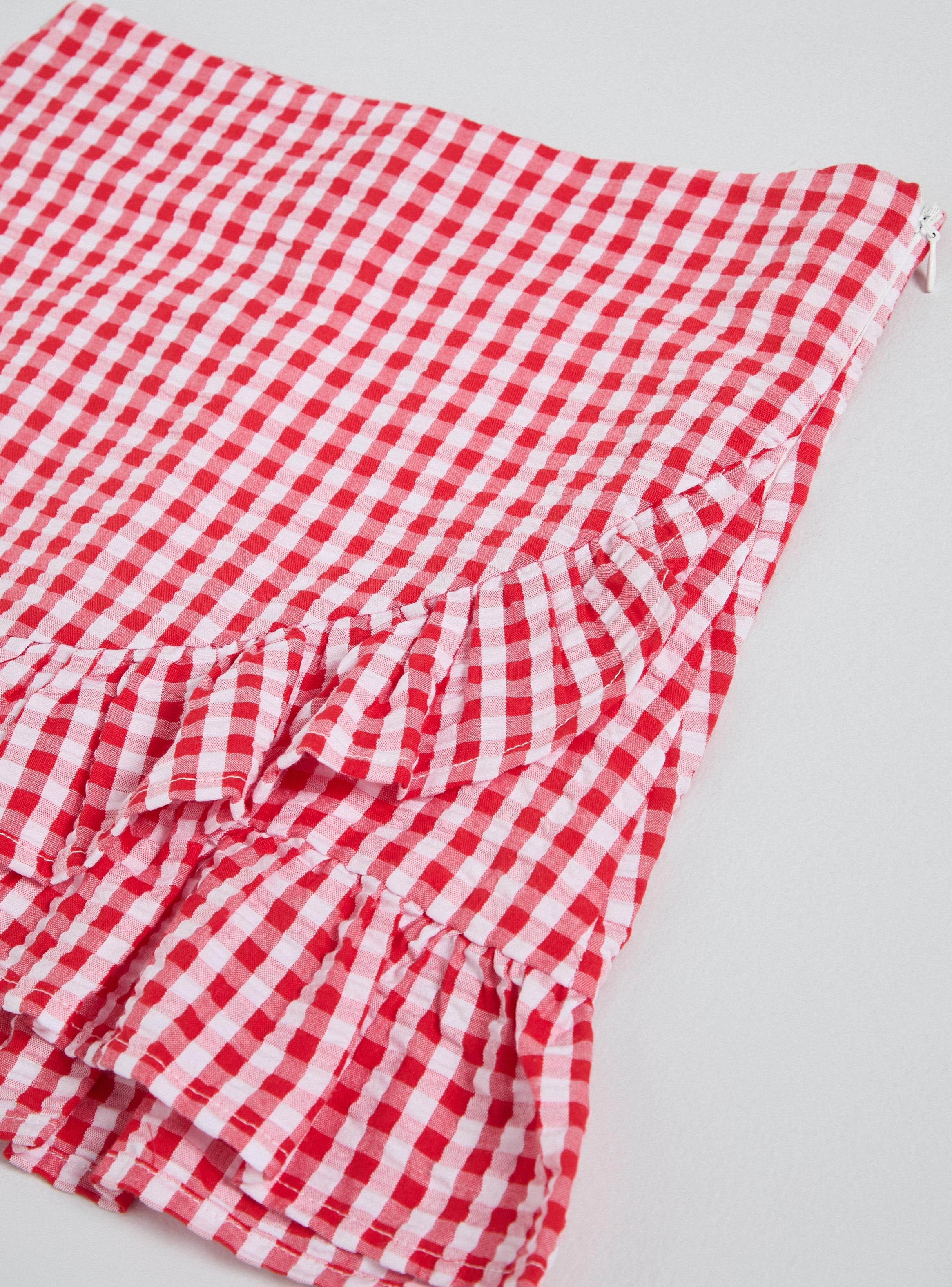 Falda Estilo Vichy Seersucker Vuelos-3