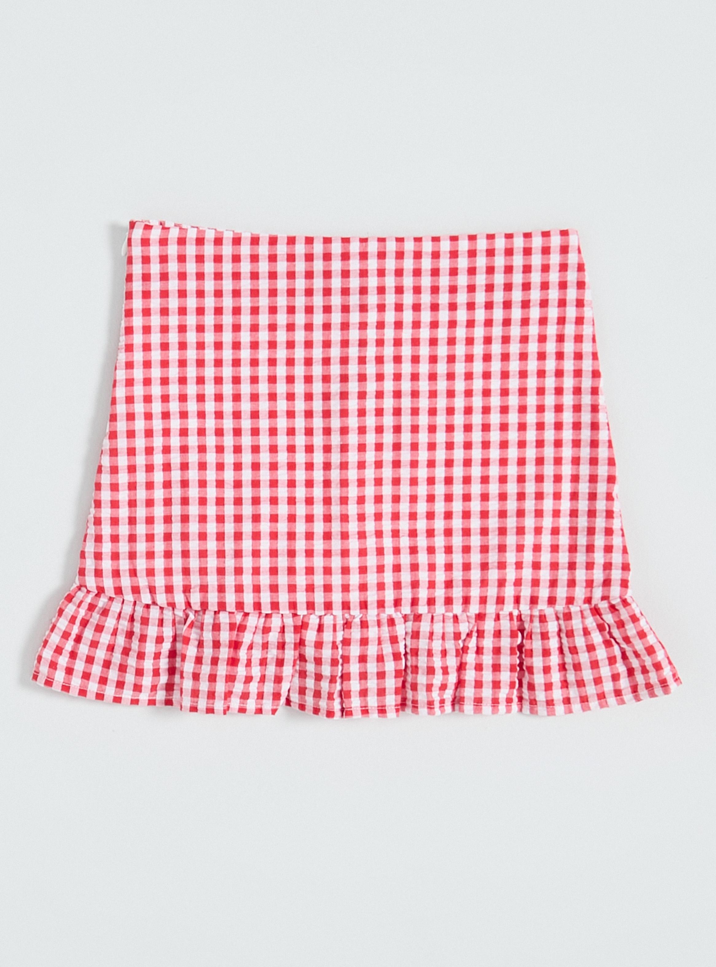 Falda Estilo Vichy Seersucker Vuelos-2