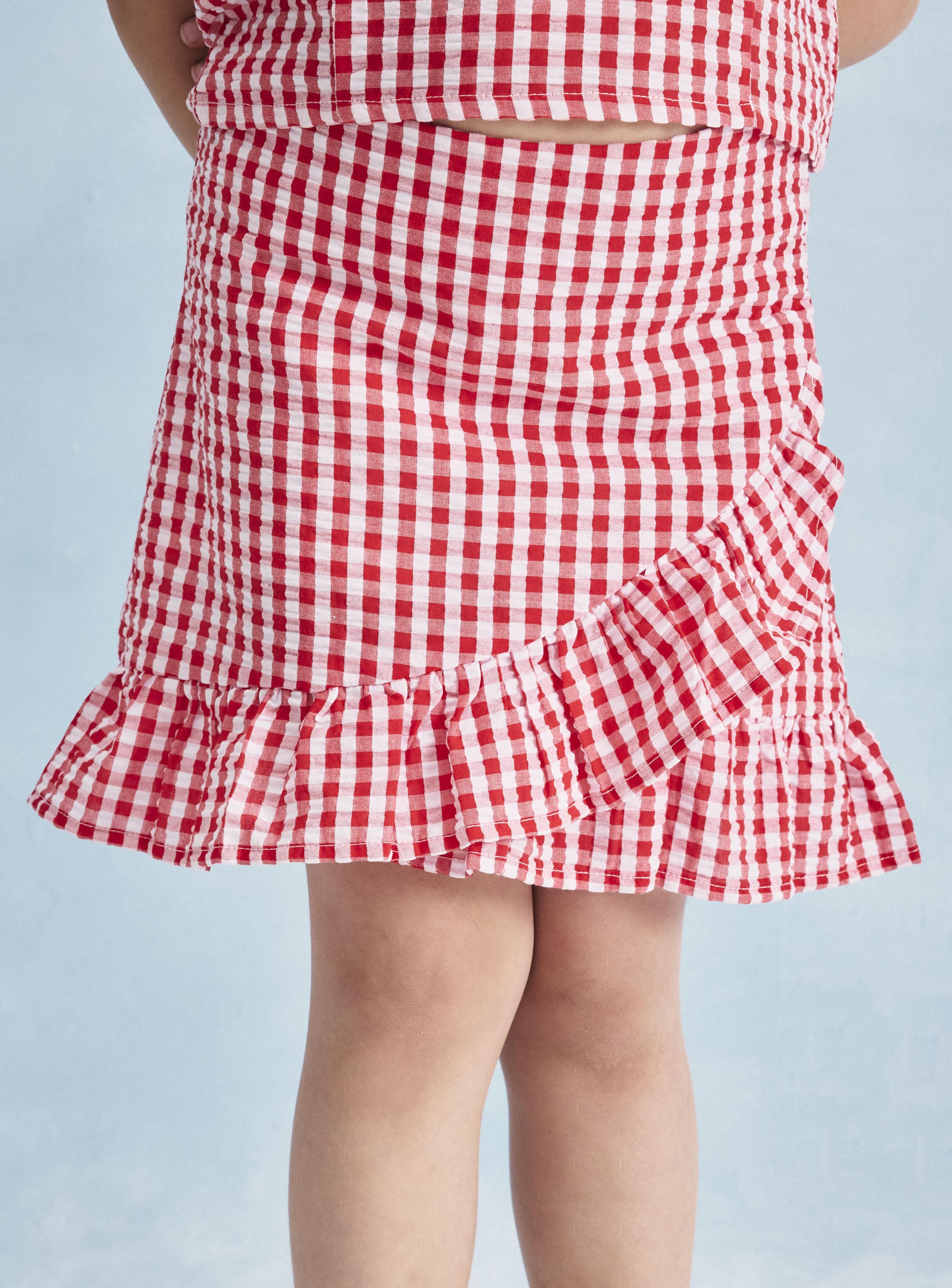 Falda Estilo Vichy Seersucker Vuelos-4