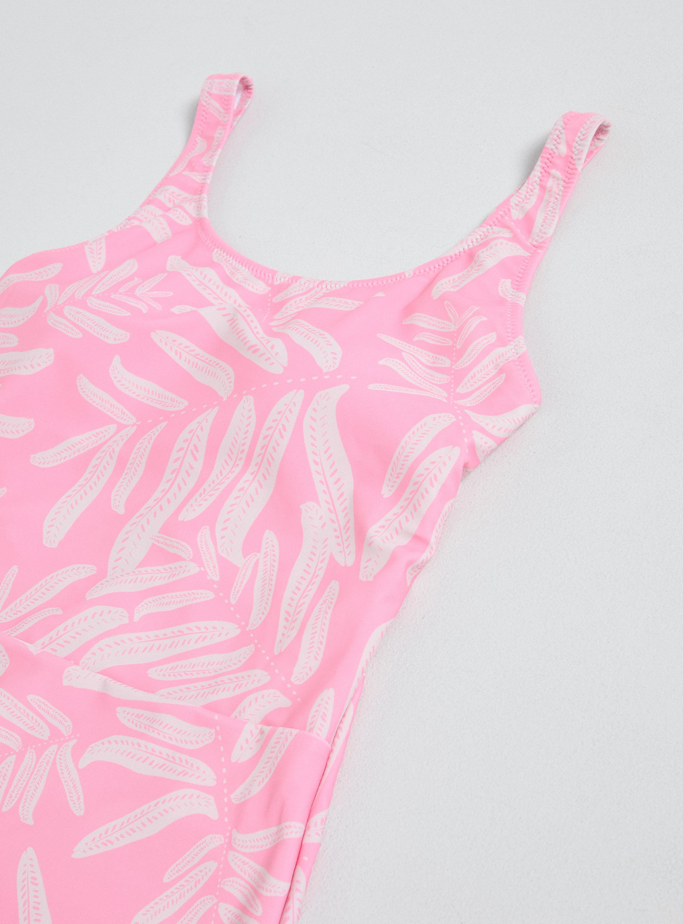 Traje de Baño Estampado Tropical con Espalda Ajustable-2