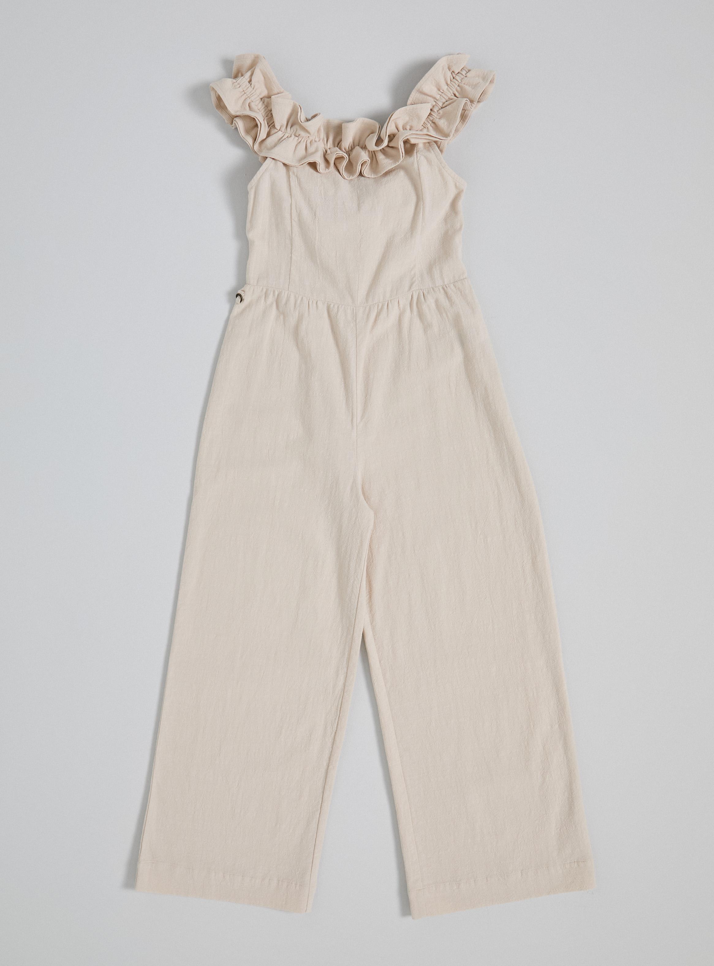 Enterito Wide Leg con Vuelo Recogido y Panal-0
