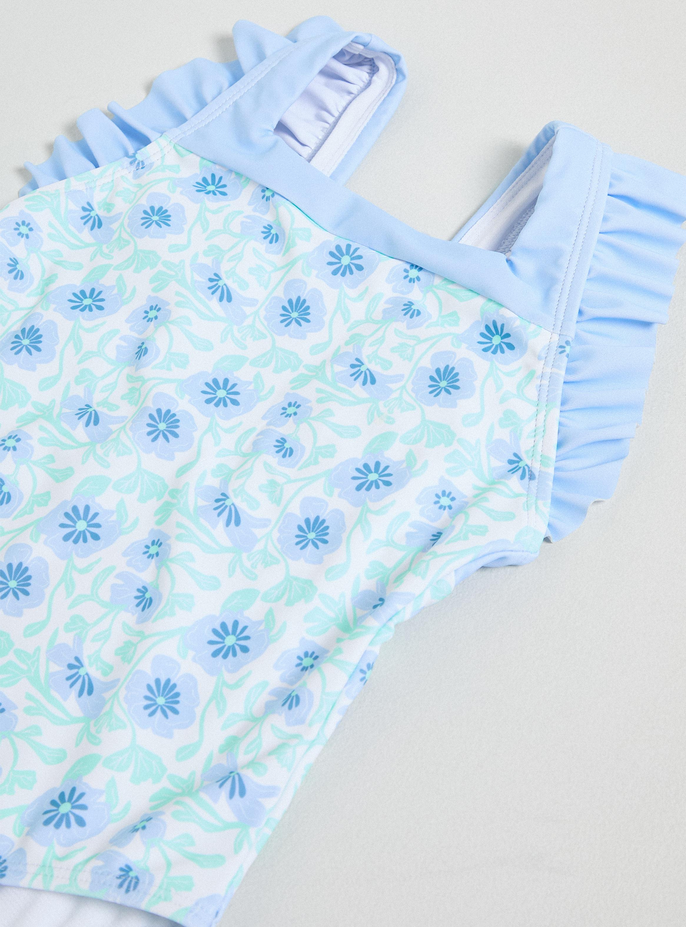 Traje de Baño Enterito Color Block Print Floral-4