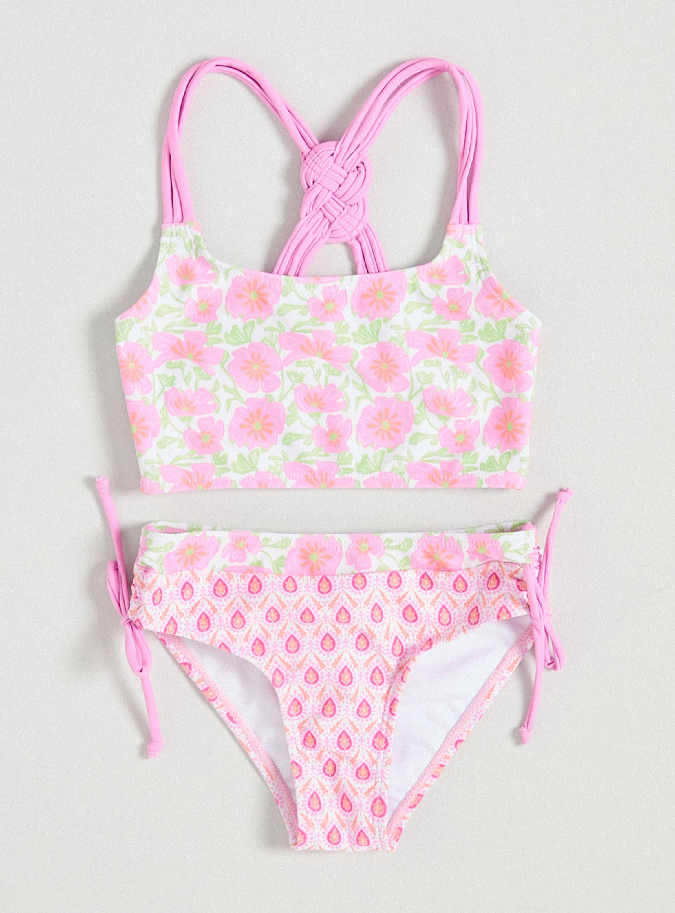 Traje de Baño Bikini Estampado con Espalda Trenzada-2