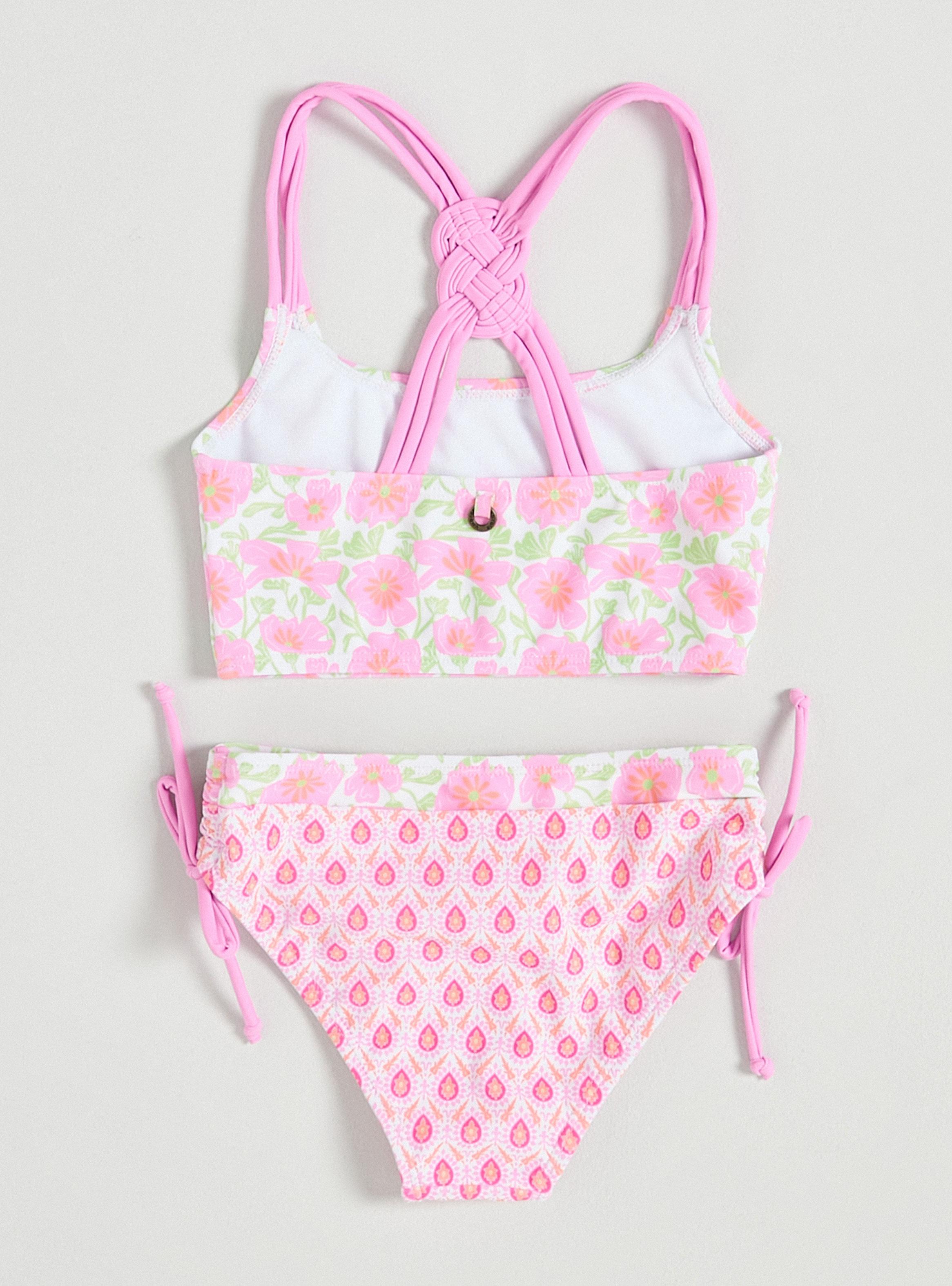 Traje de Baño Bikini Estampado con Espalda Trenzada-4