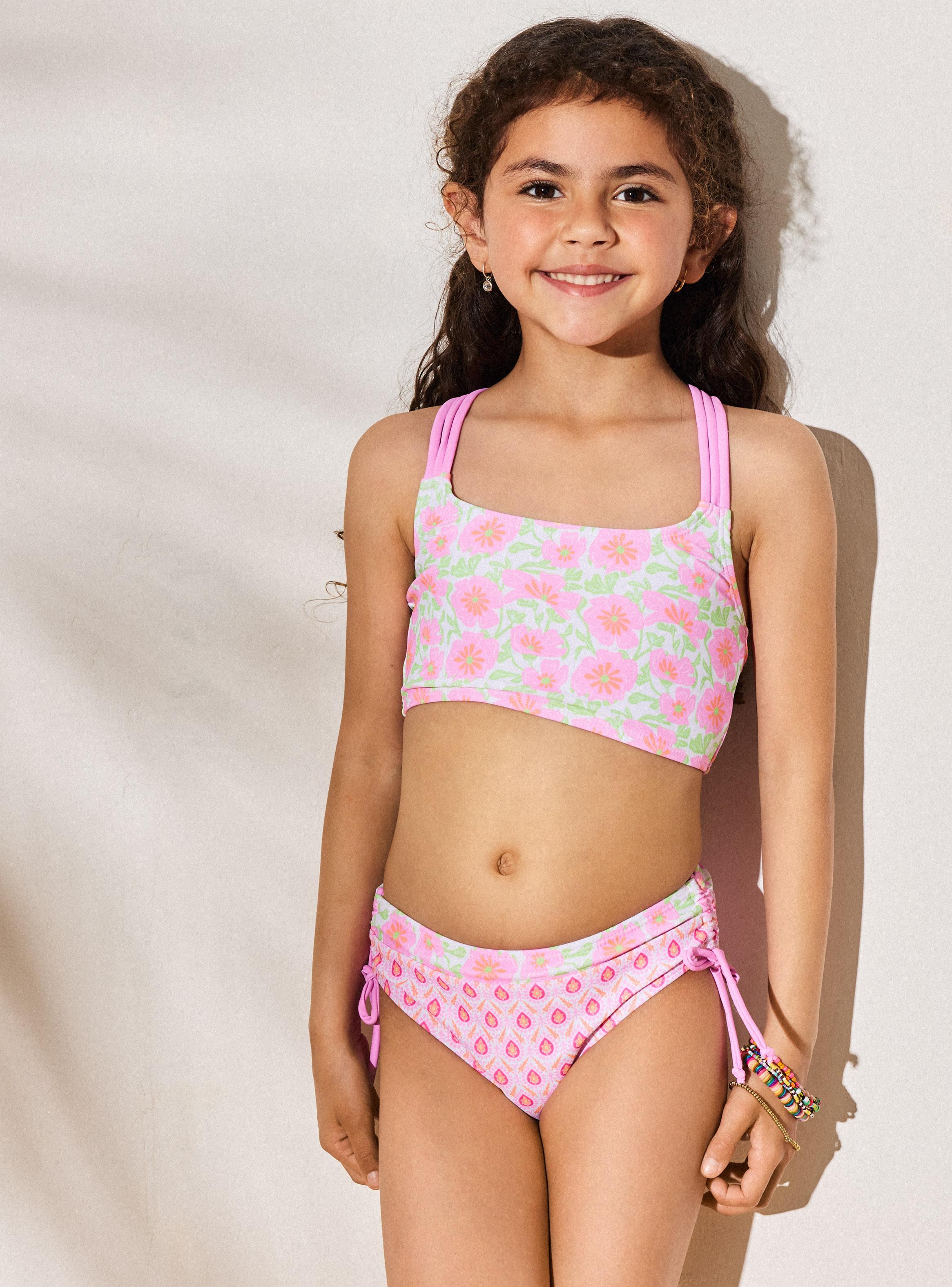 Traje de Baño Bikini Estampado con Espalda Trenzada-1