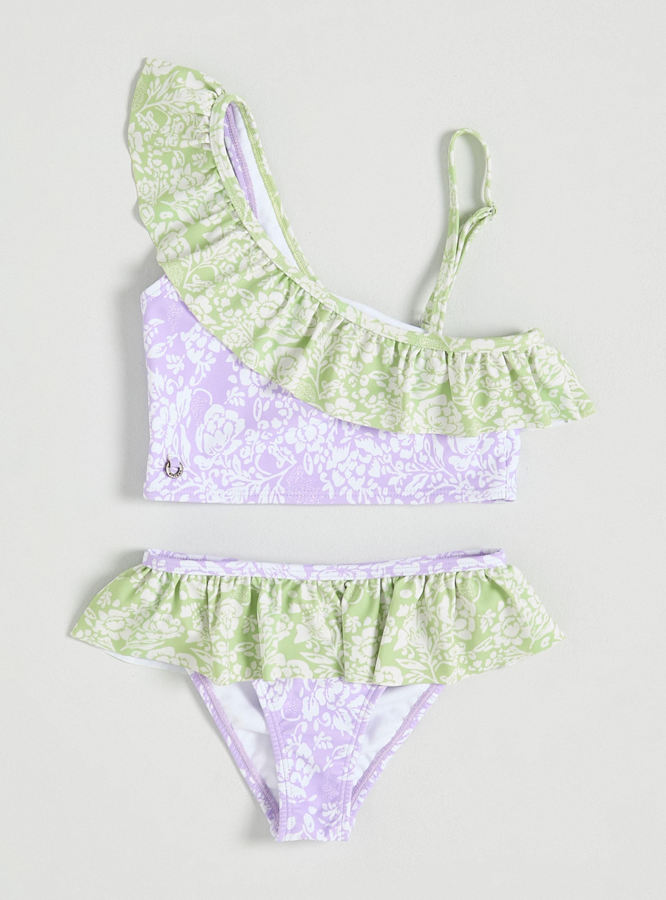 Traje de Baño Bikini Estampado un Hombro-2