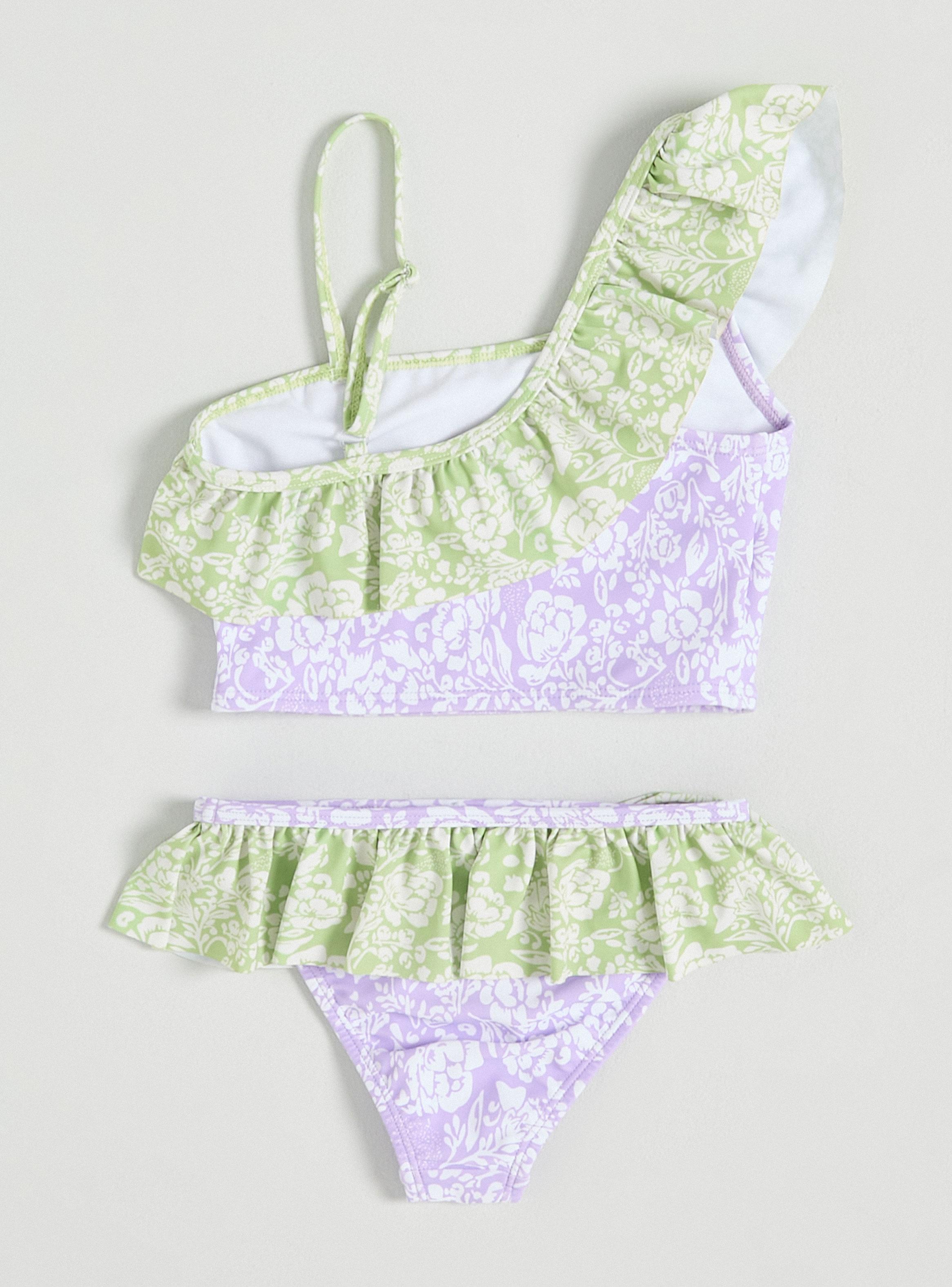 Traje de Baño Bikini Estampado un Hombro-4