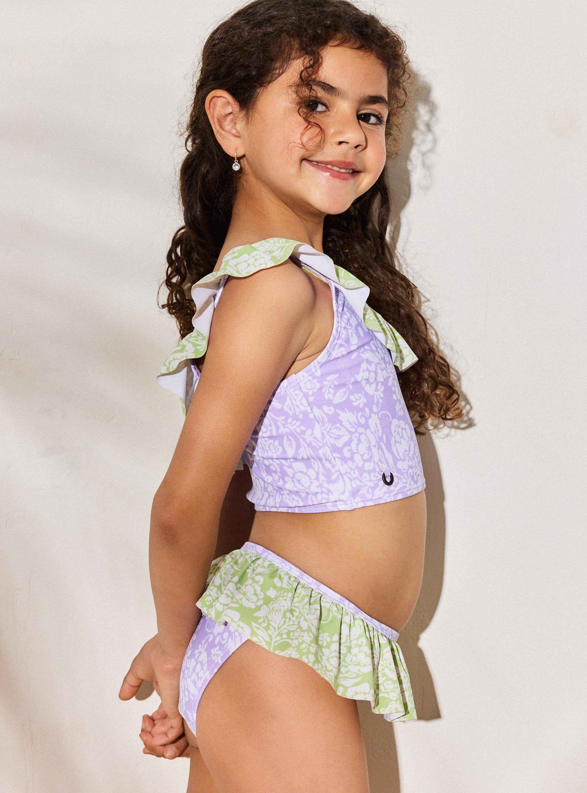 Traje de Baño Bikini Estampado un Hombro-1