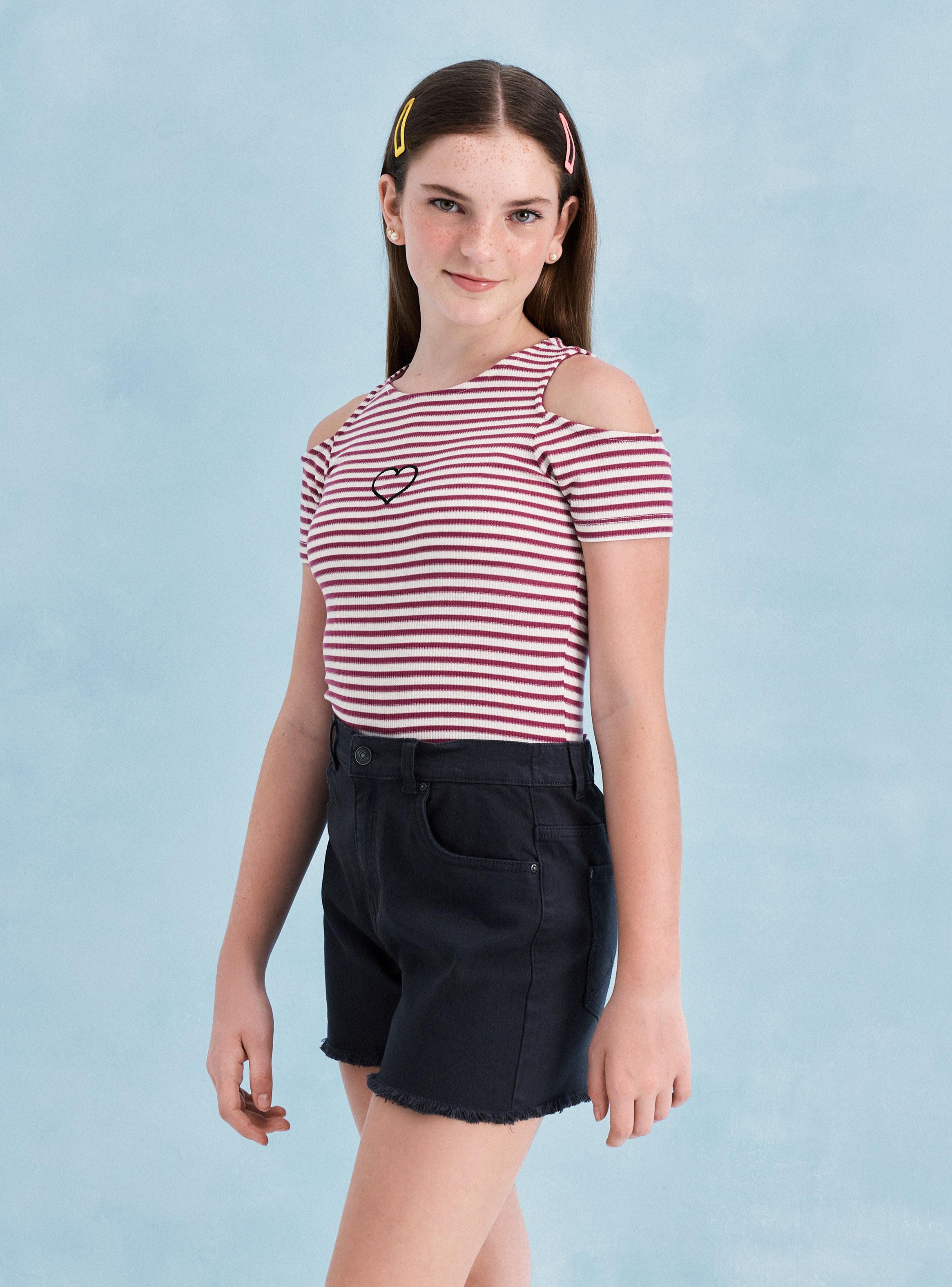 Polera Cut Out Hombros Rayada con Lurex-3