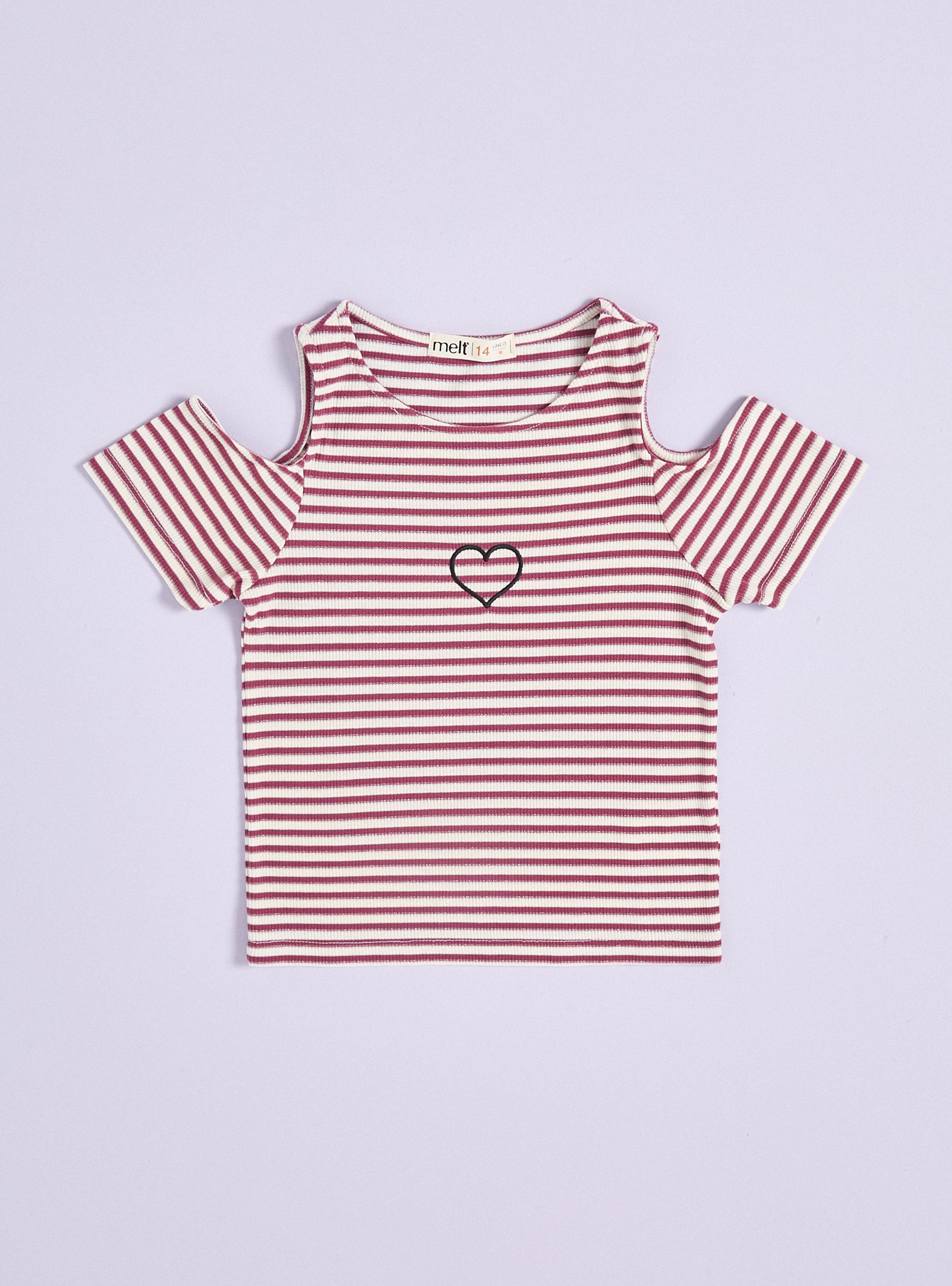 Polera Cut Out Hombros Rayada con Lurex-0