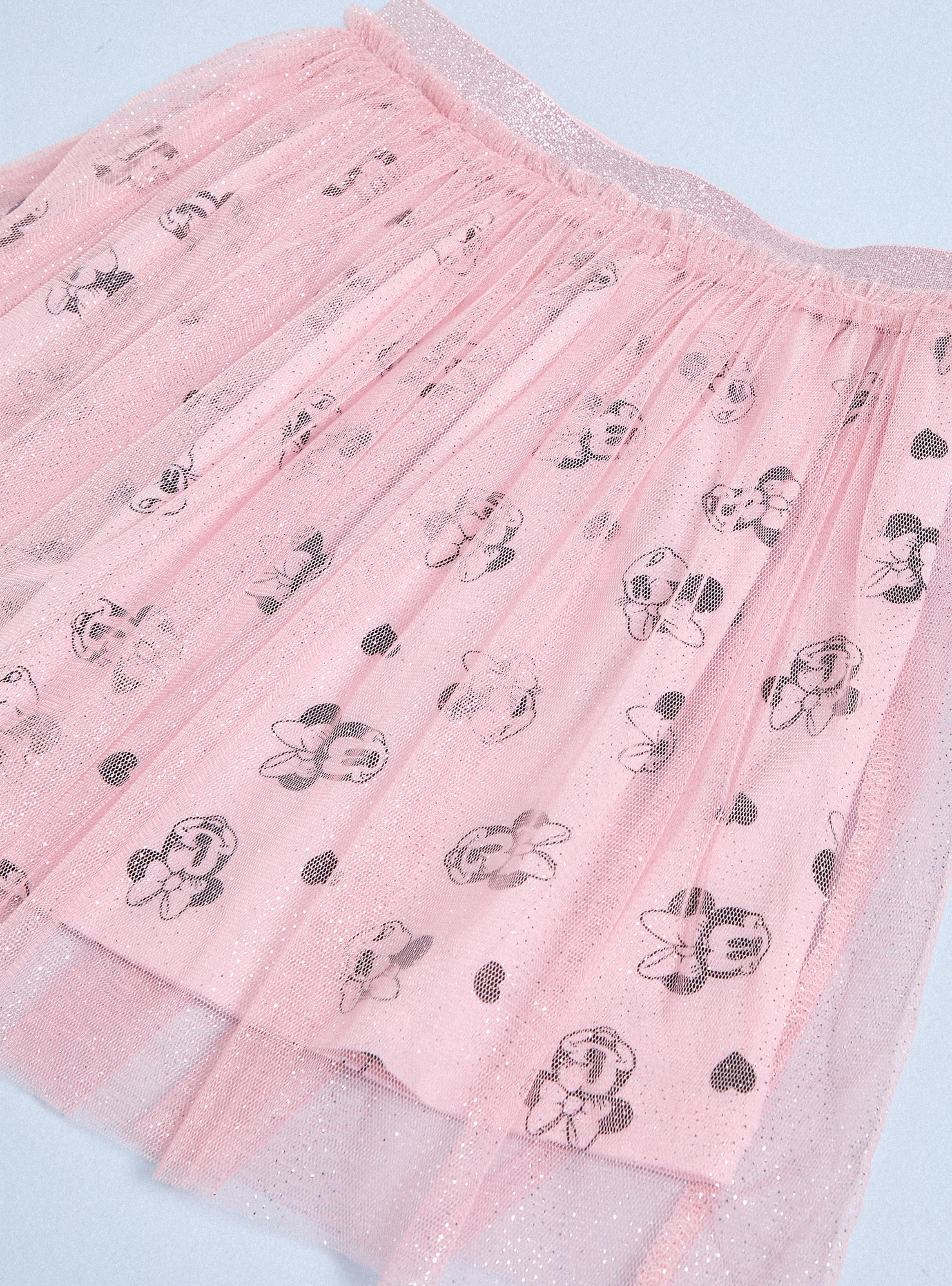 Falda Tul con Brillos Estampado Minnie Corazones-2