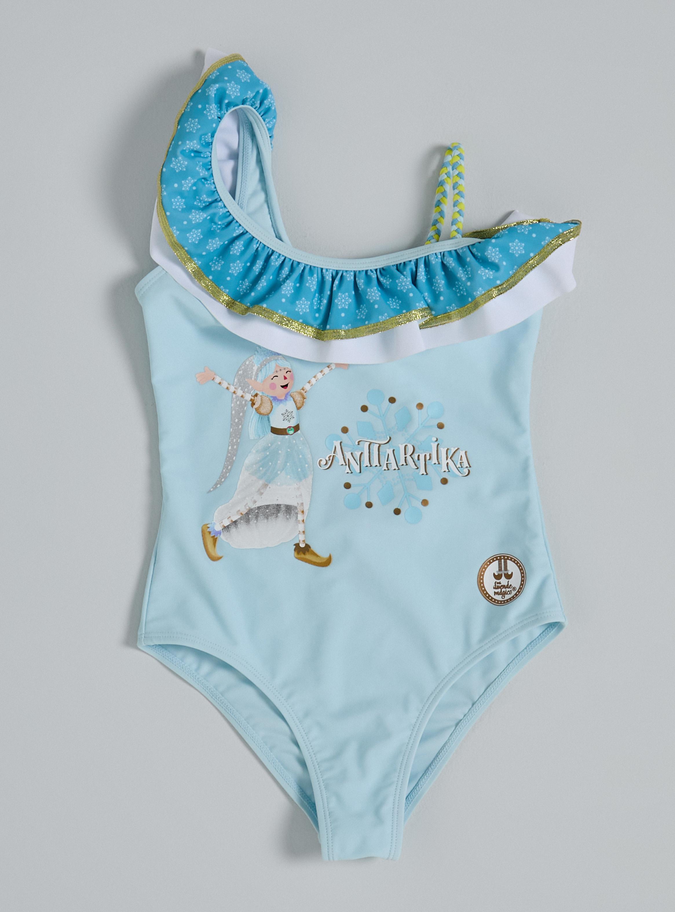 Traje de Baño con Vuelo en Un Hombro Personajes Mi Duende Mágico-2