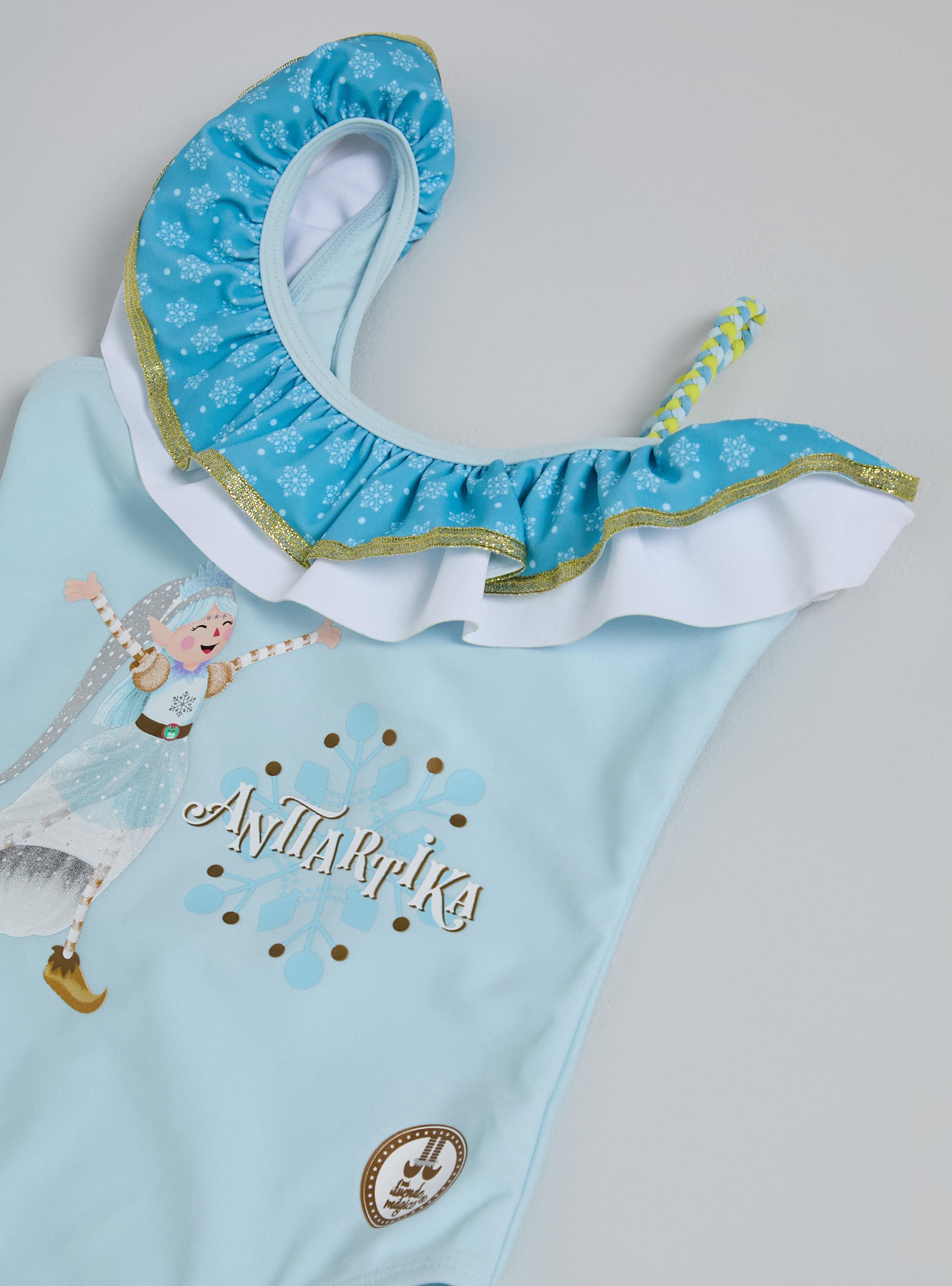 Traje de Baño con Vuelo en Un Hombro Personajes Mi Duende Mágico-4