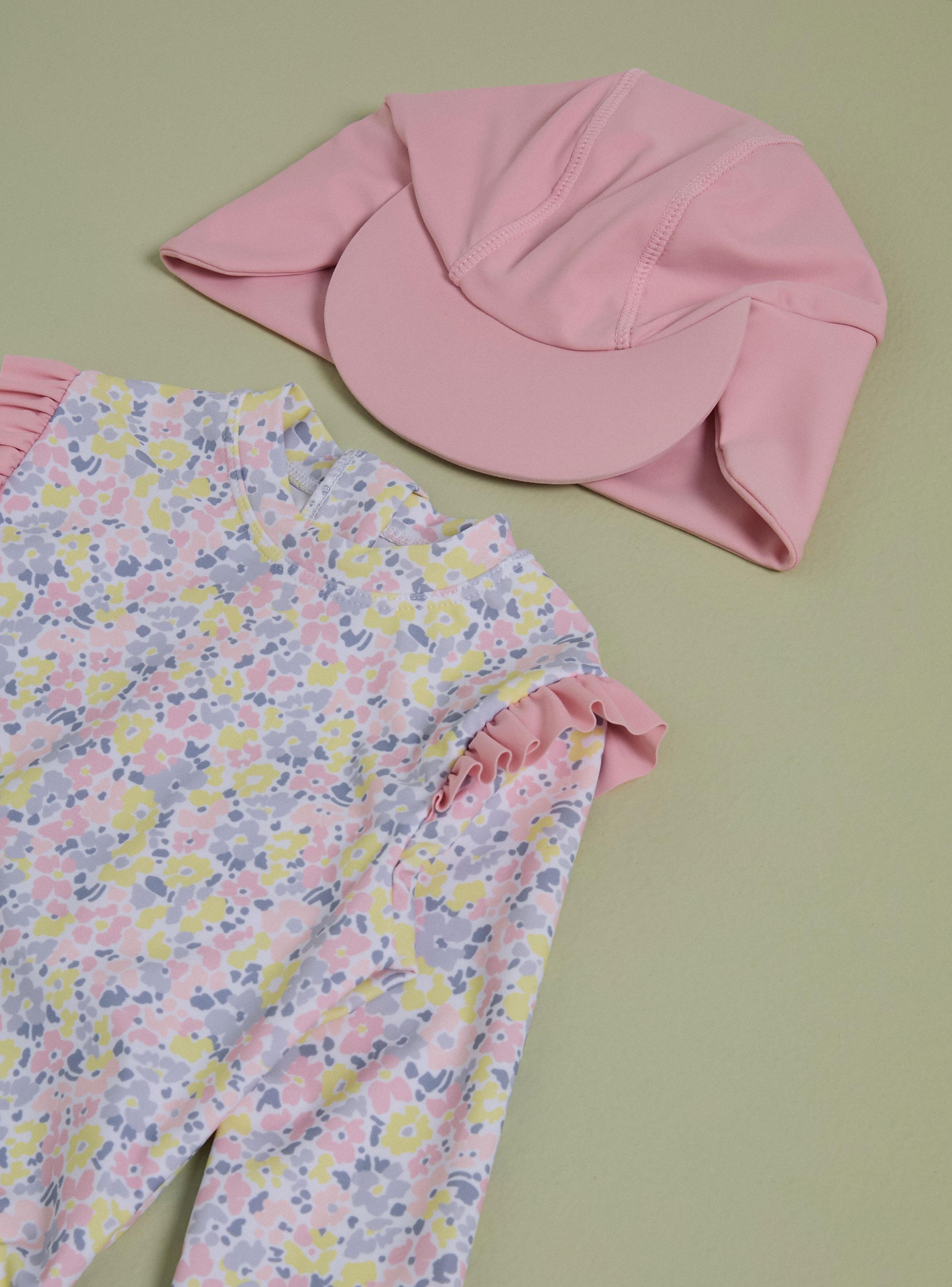 Traje de Baño Enterito Manga Larga con Gorro-2