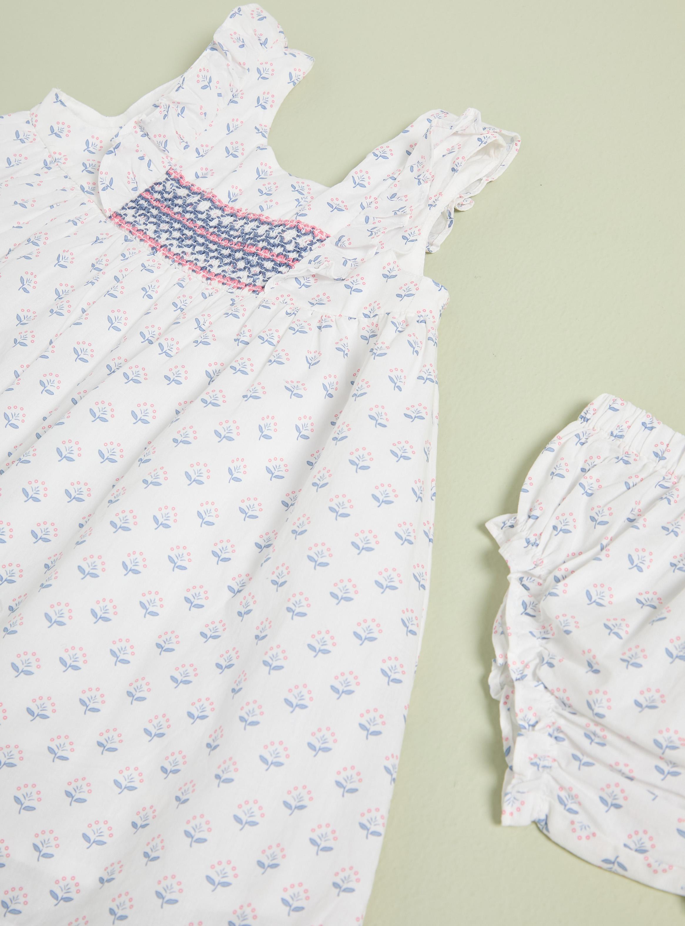 Vestido Estampado Floral con Bordado y Bombacho-2