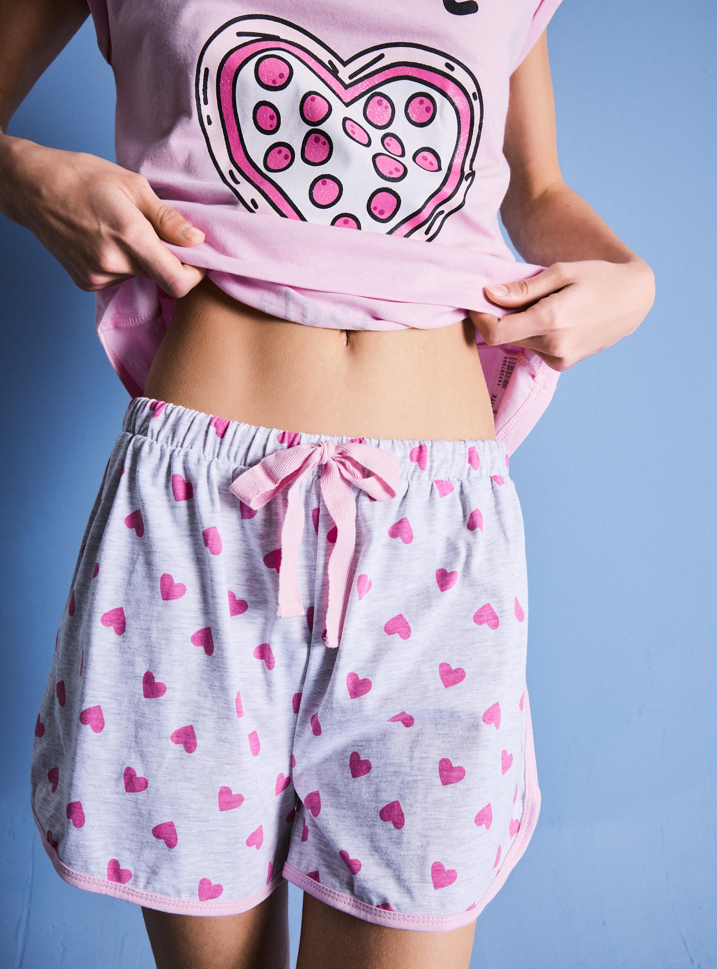 Pijama Corto Estampado con Collet de Regalo en Caja-3