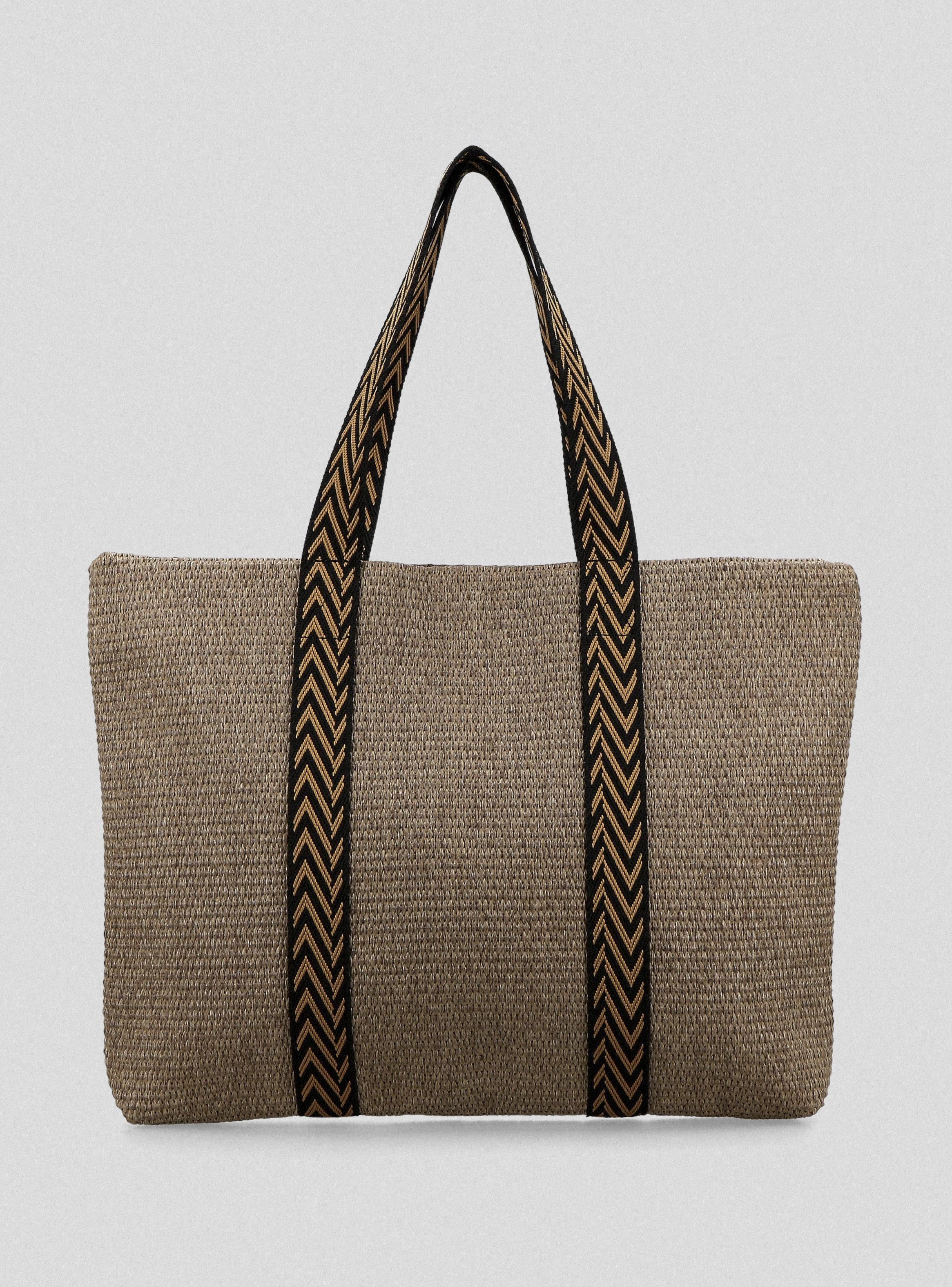 Bolso Efecto Raffia con Straps Diseño-0