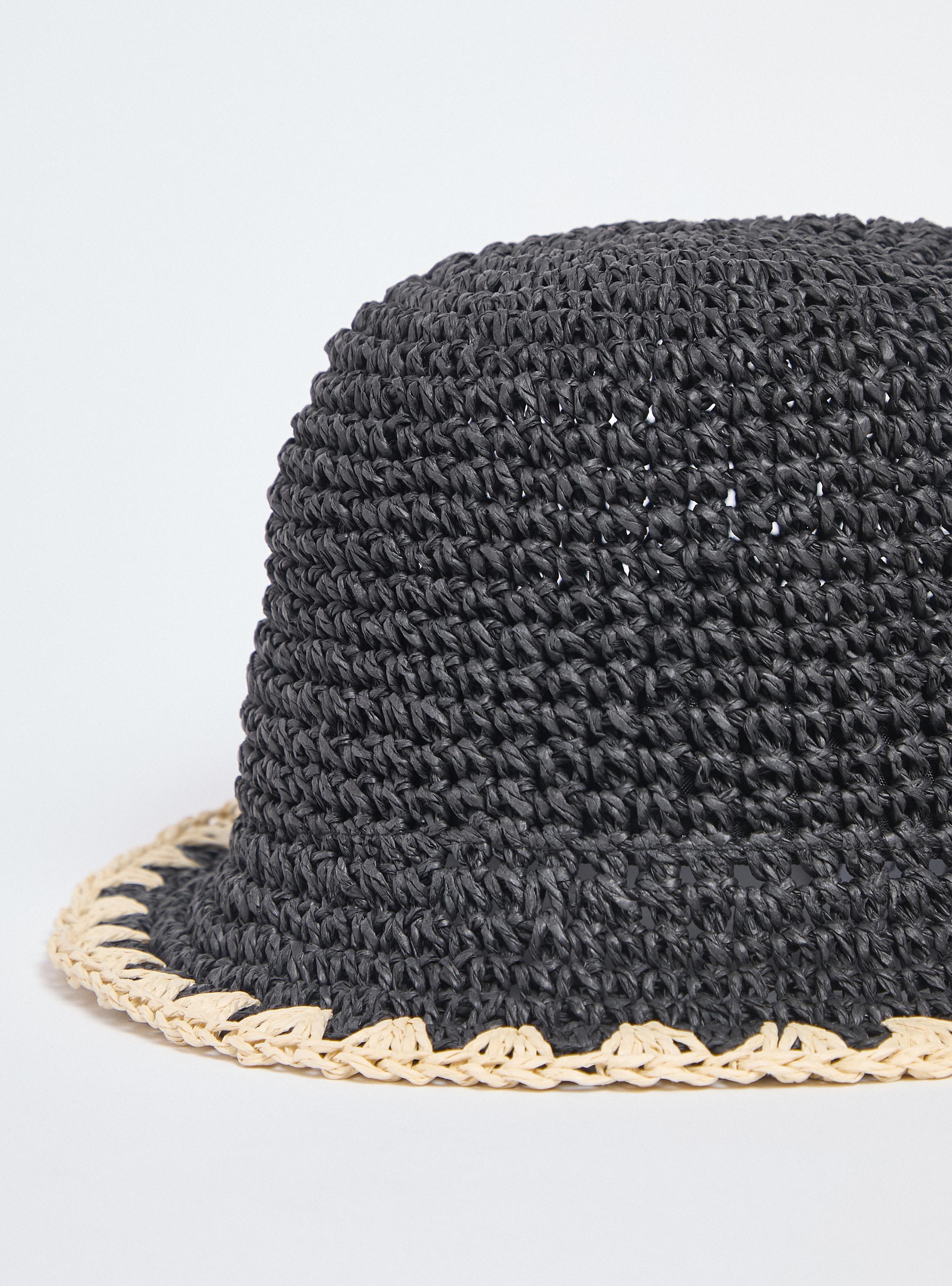 Sombrero Bucket Look Raffia Pespuntes-3