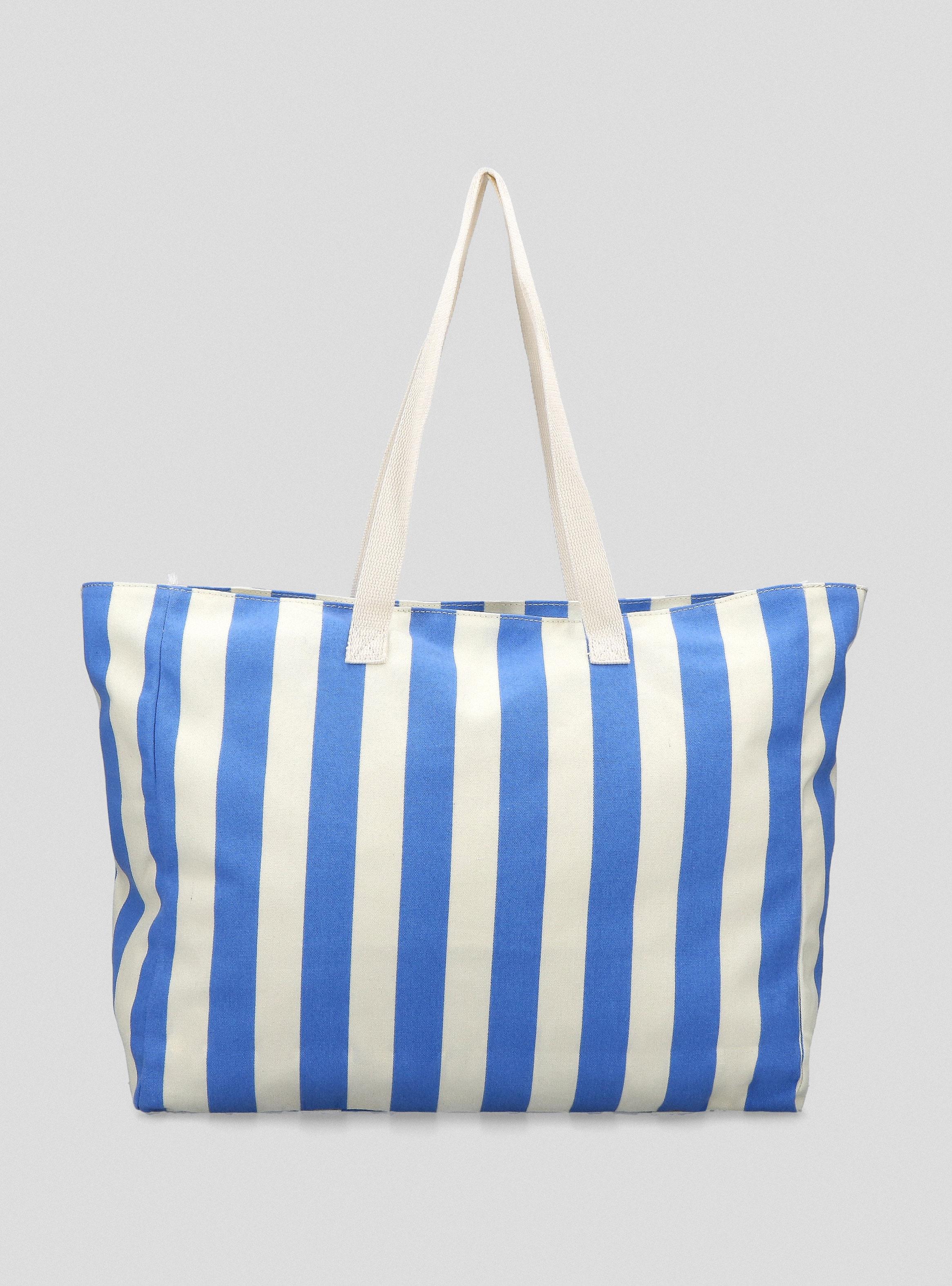 Bolso de Playa Estampado Rayas con Diseño-4