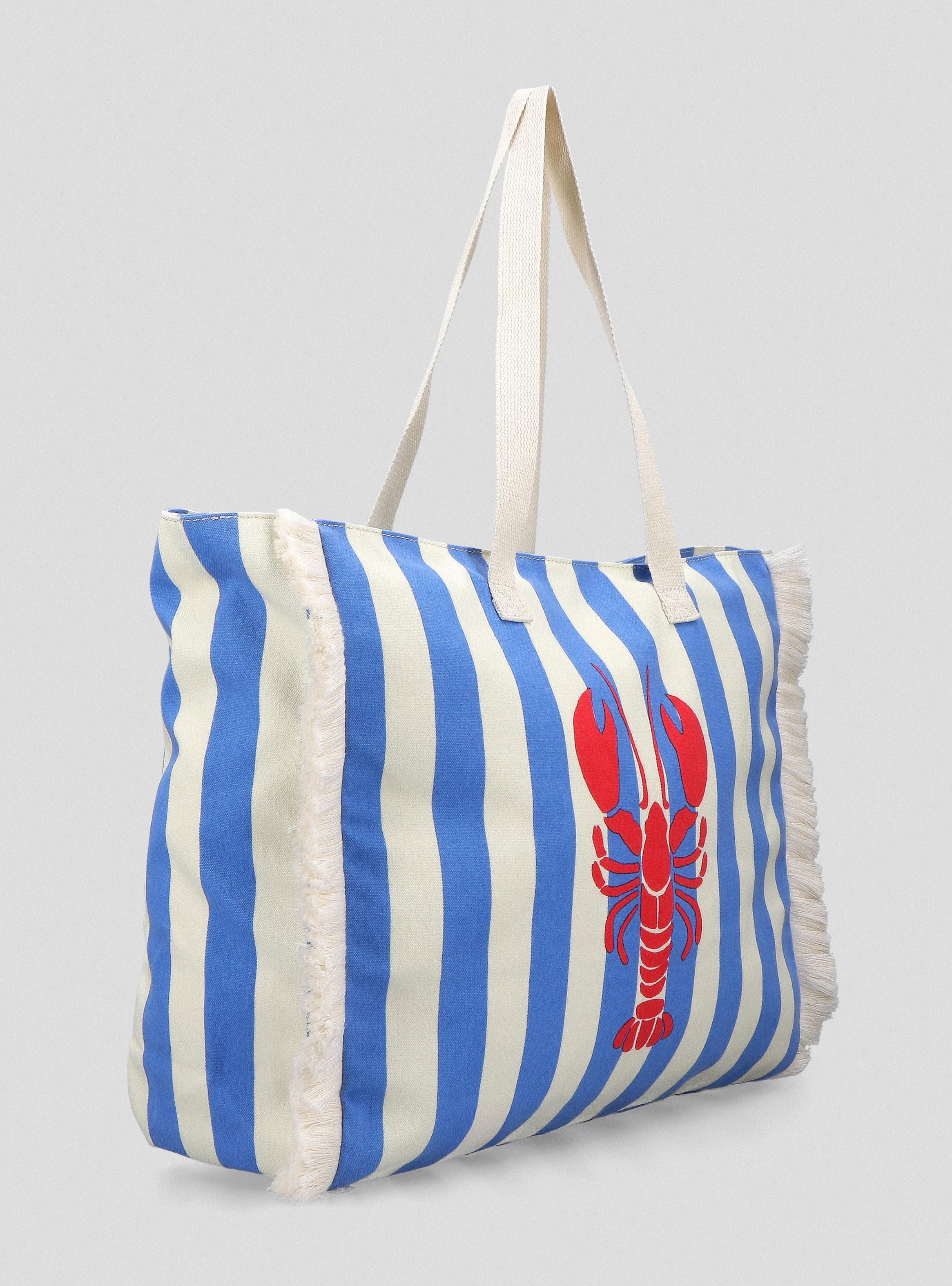 Bolso de Playa Estampado Rayas con Diseño-3