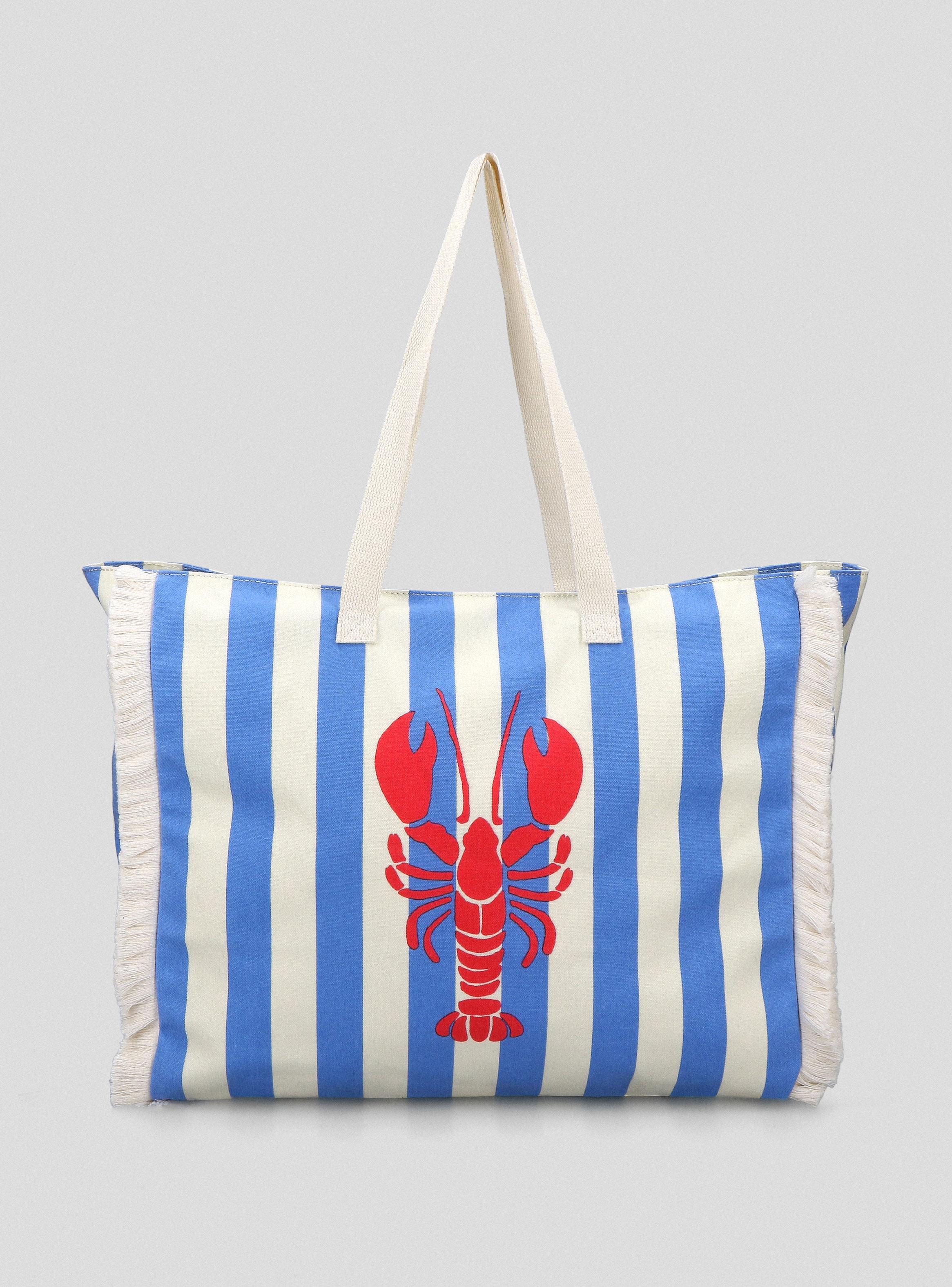 Bolso de Playa Estampado Rayas con Diseño-2