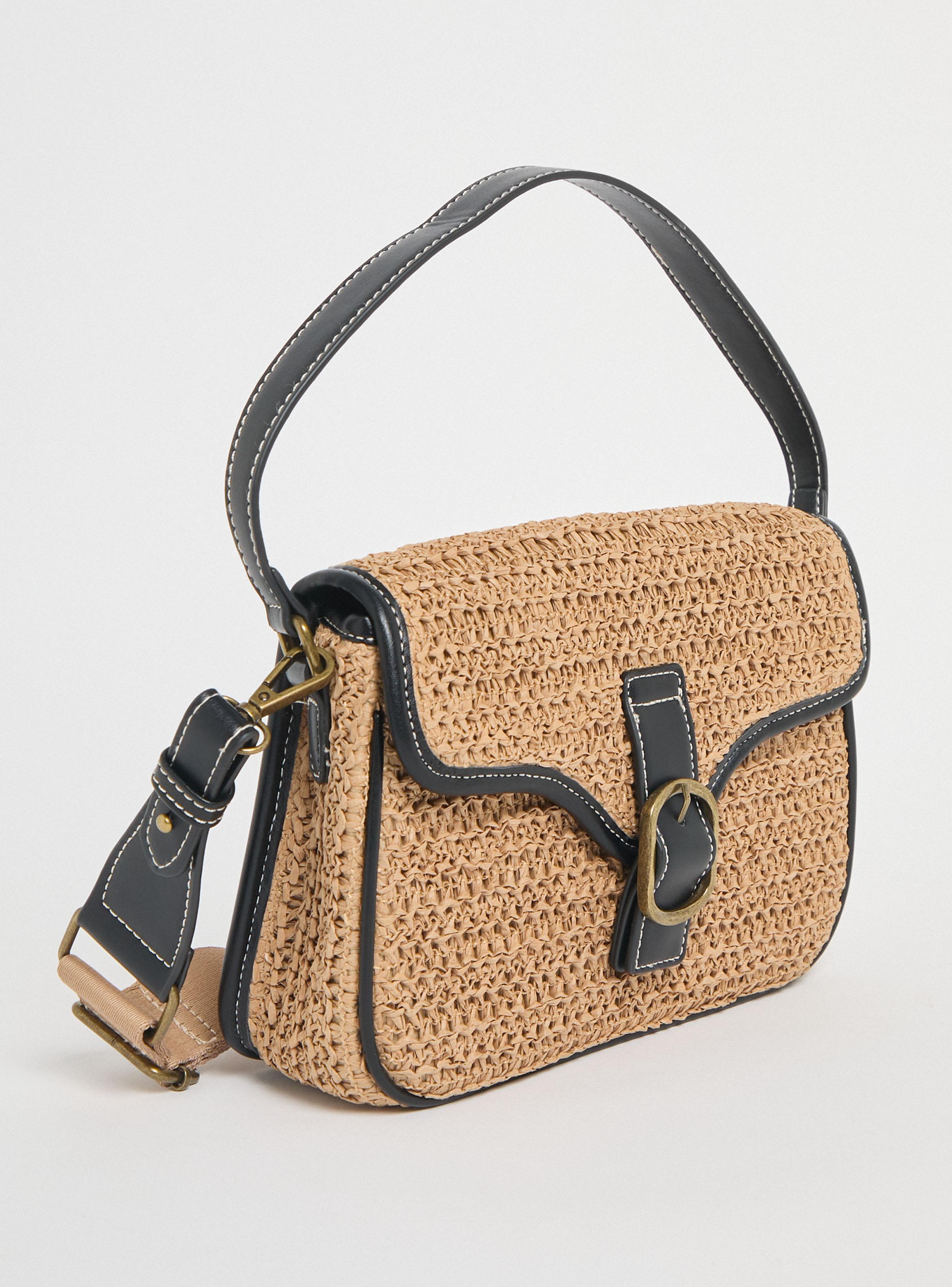 Cartera Crossbody Look Raffia con Hebilla-1