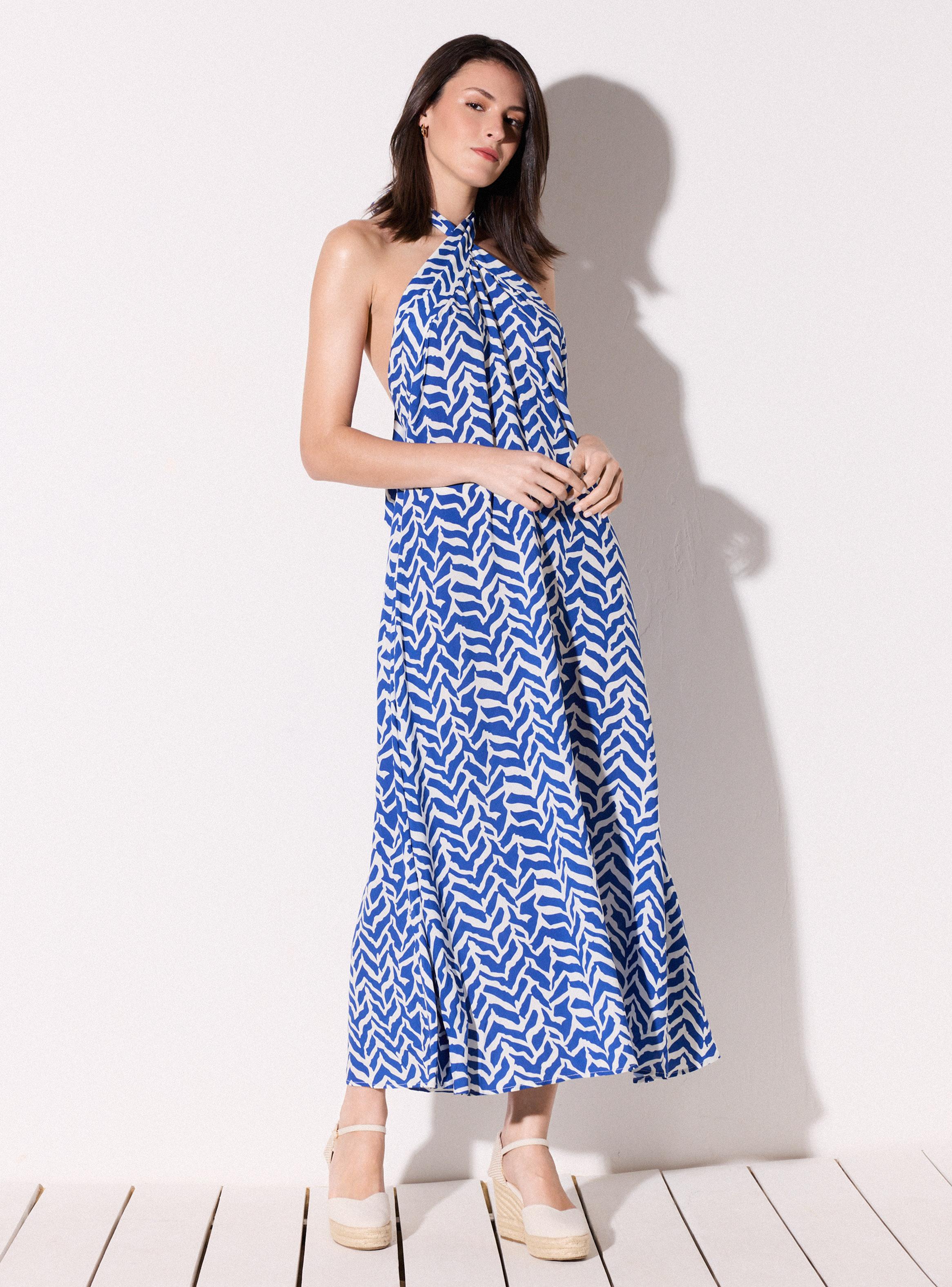 Vestido Estampado Escote Halter-4