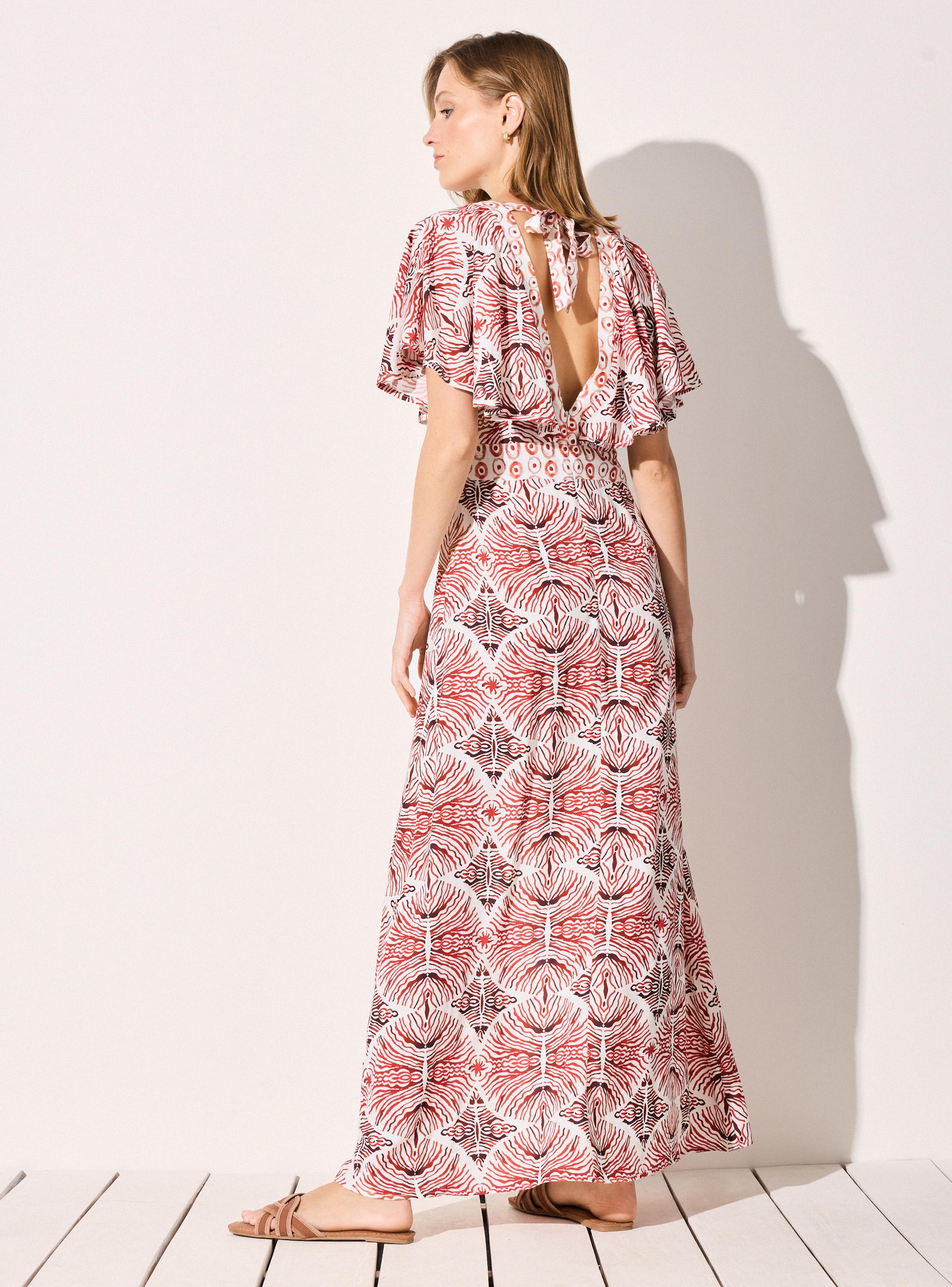 Vestido Estampado con Tajo Delantero-5