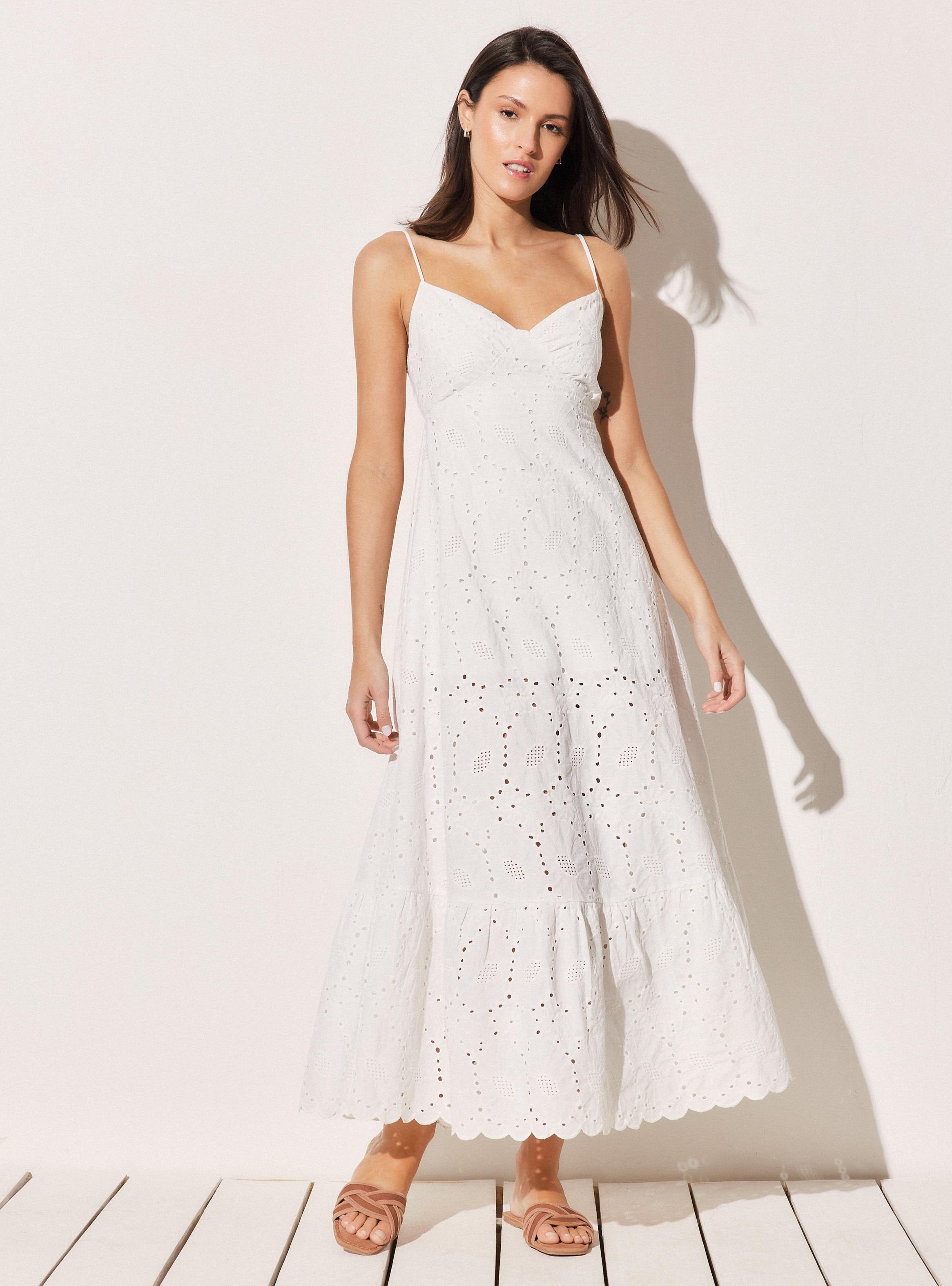 Vestido Broderie con Nudo en la Espalda-4