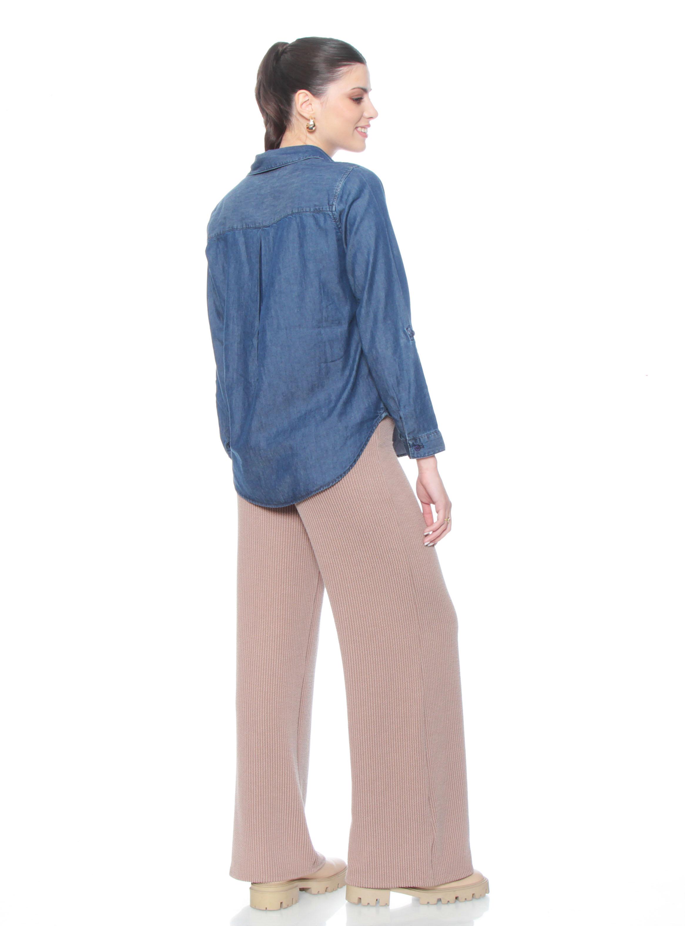 Blusa Manga Larga Denim Abotonada-4