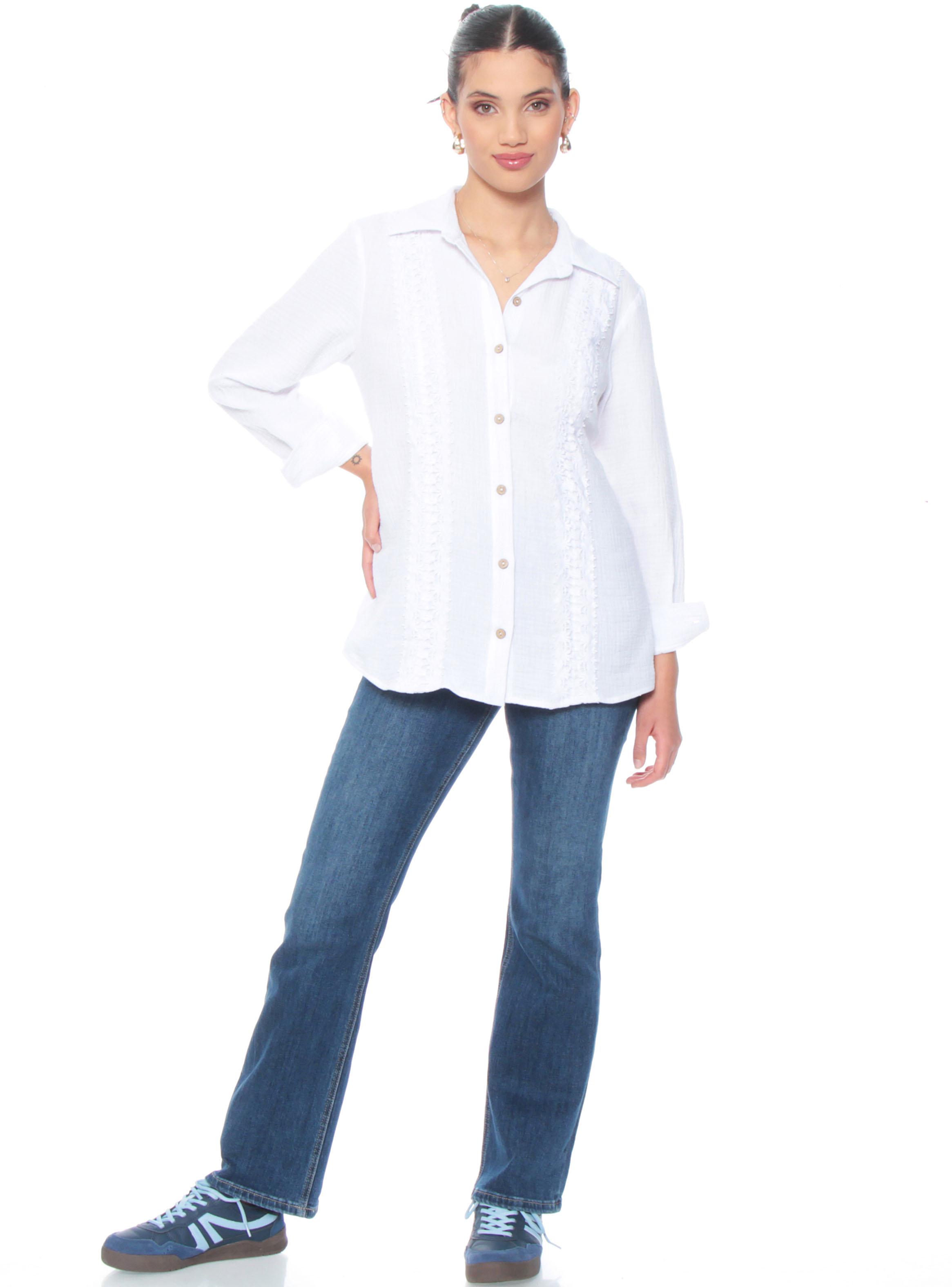 Blusa Manga Larga con Aplicación de Delantero-3