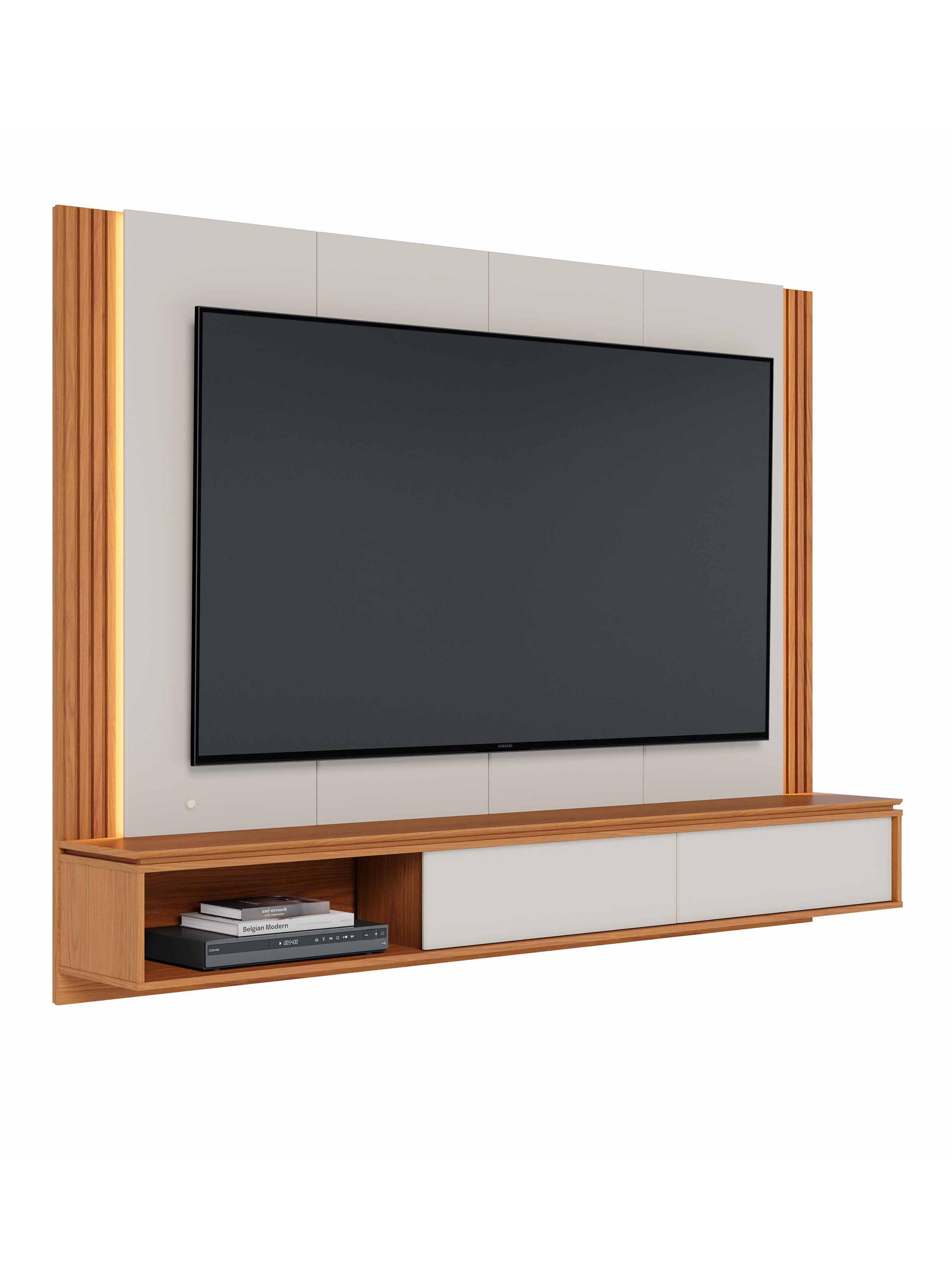 Centro de Entretenimiento Loa 75" Off White Matte/Freijó-3