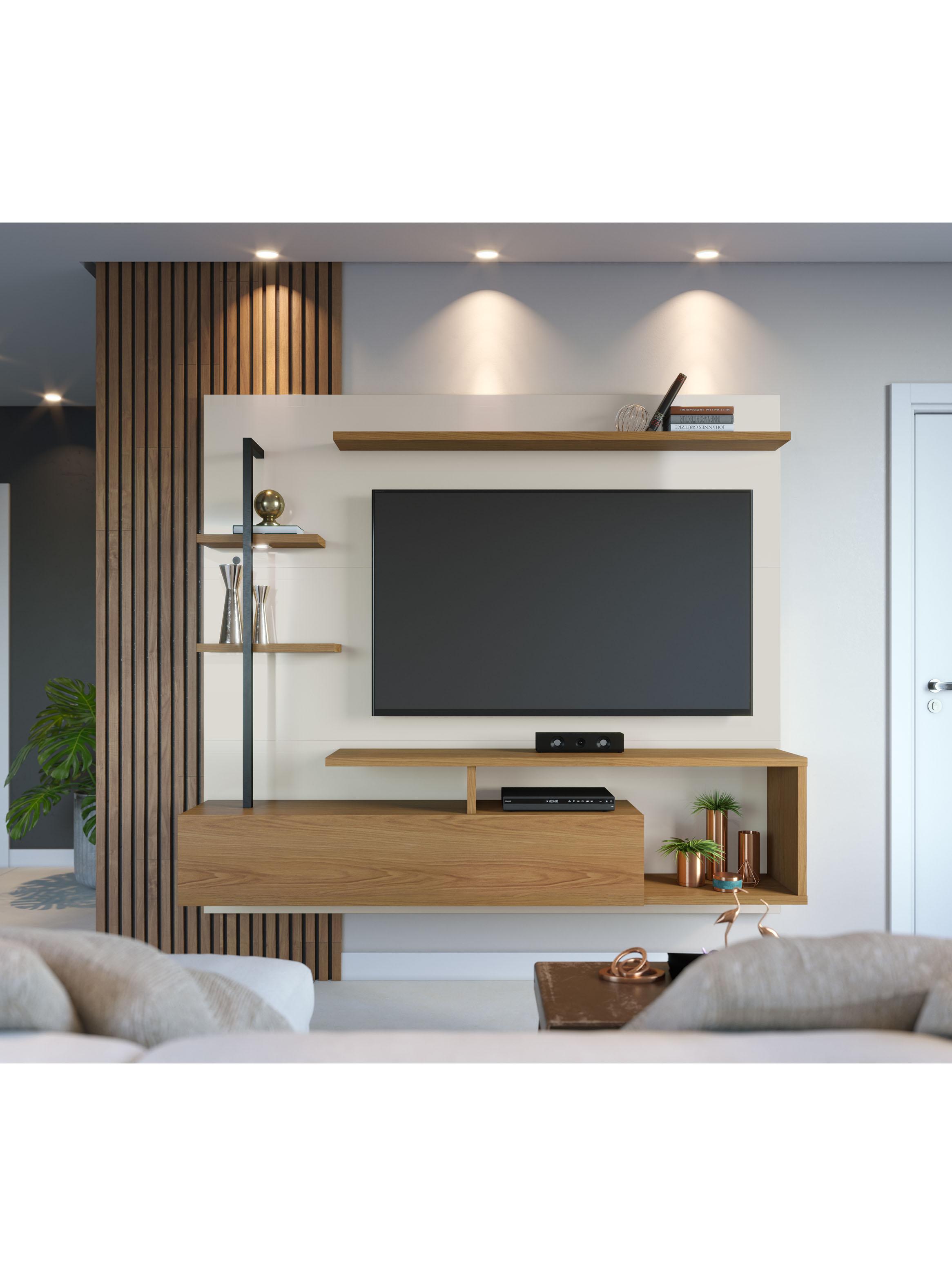 Centro de Entretenimiento Maragogi 58" Off White/Freijó-4