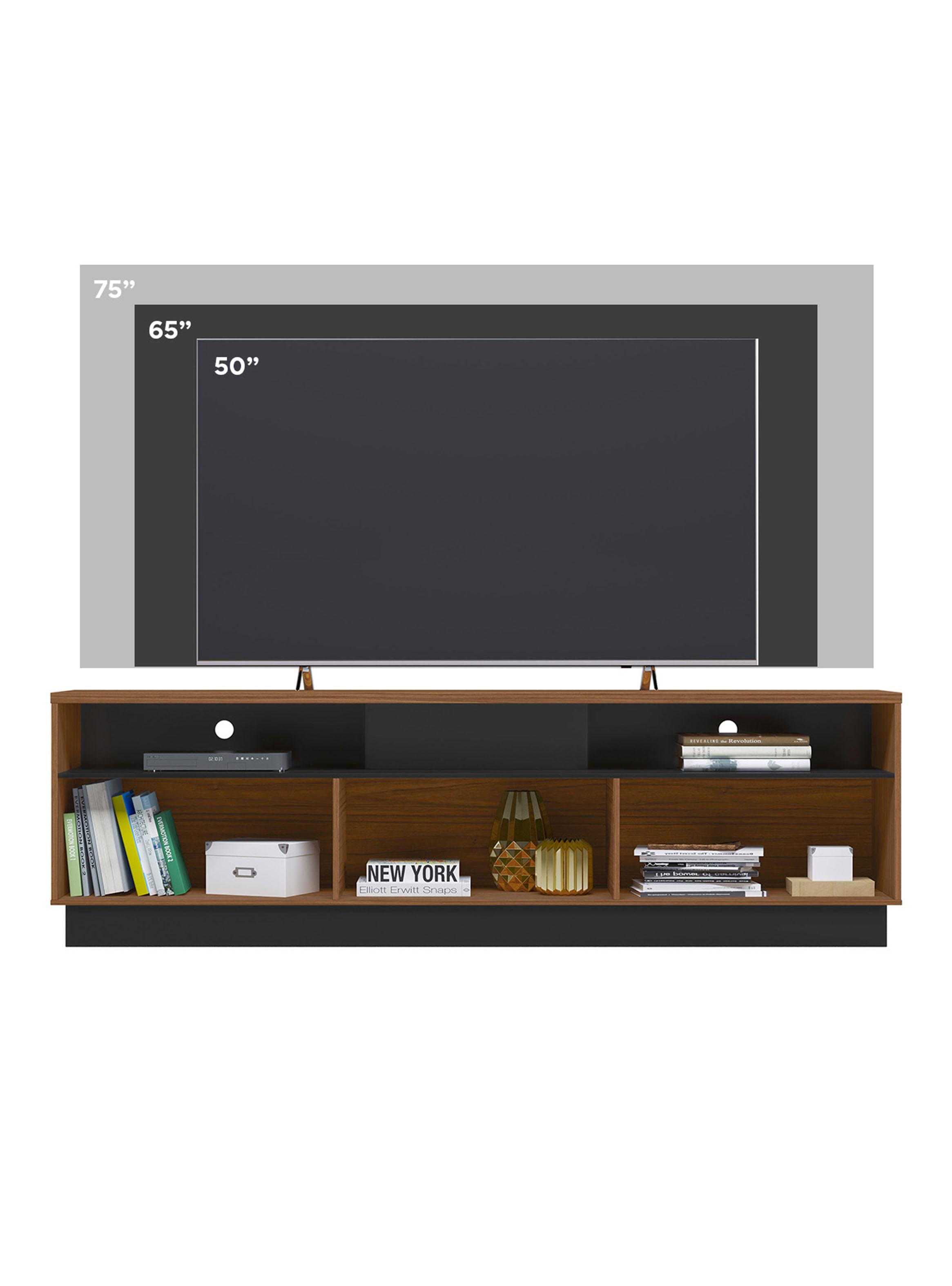 Rack TV Marau 75" Noce Milano/ Preto Fosco-2