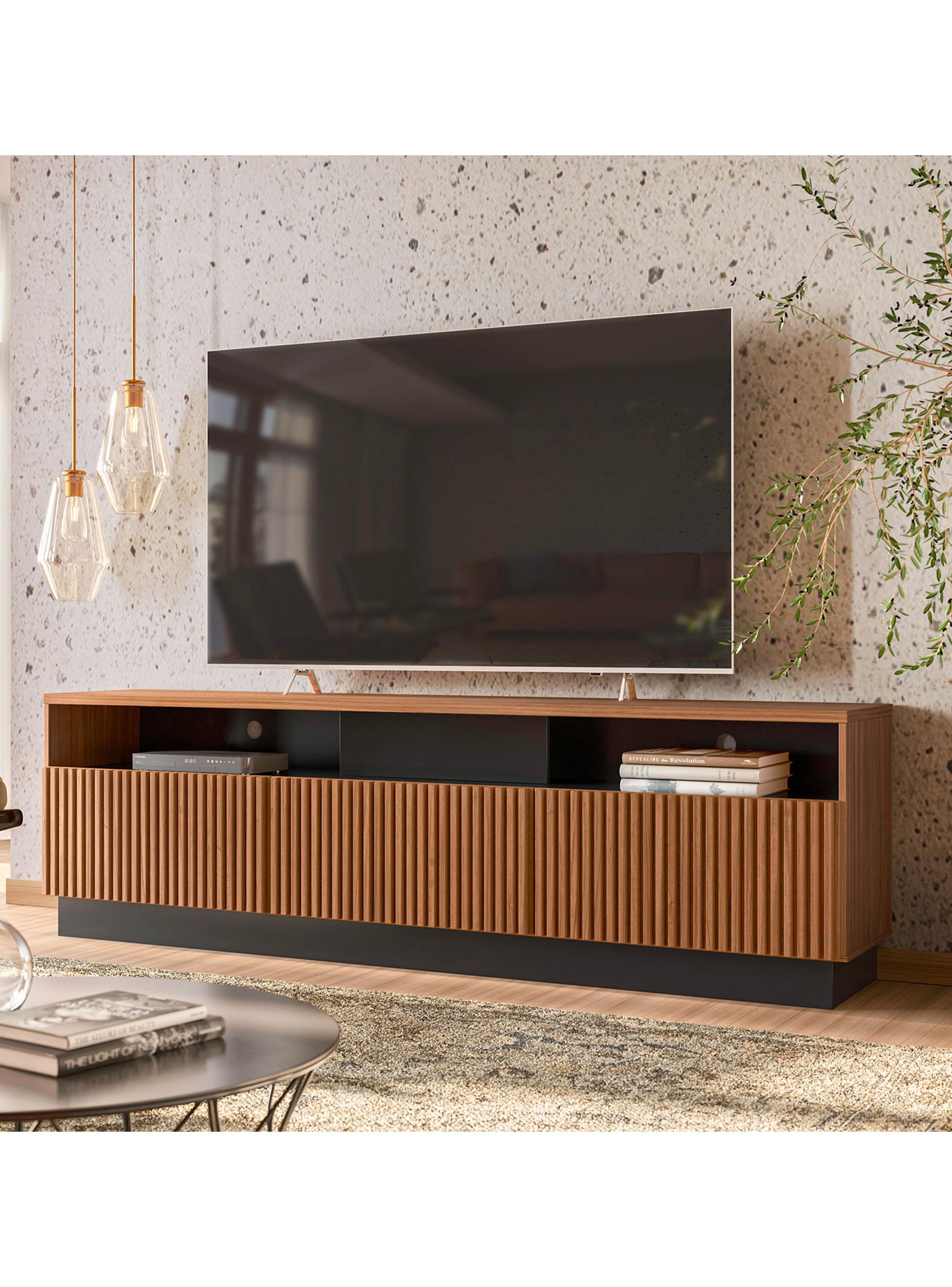 Rack TV Marau 75" Noce Milano/ Preto Fosco-4