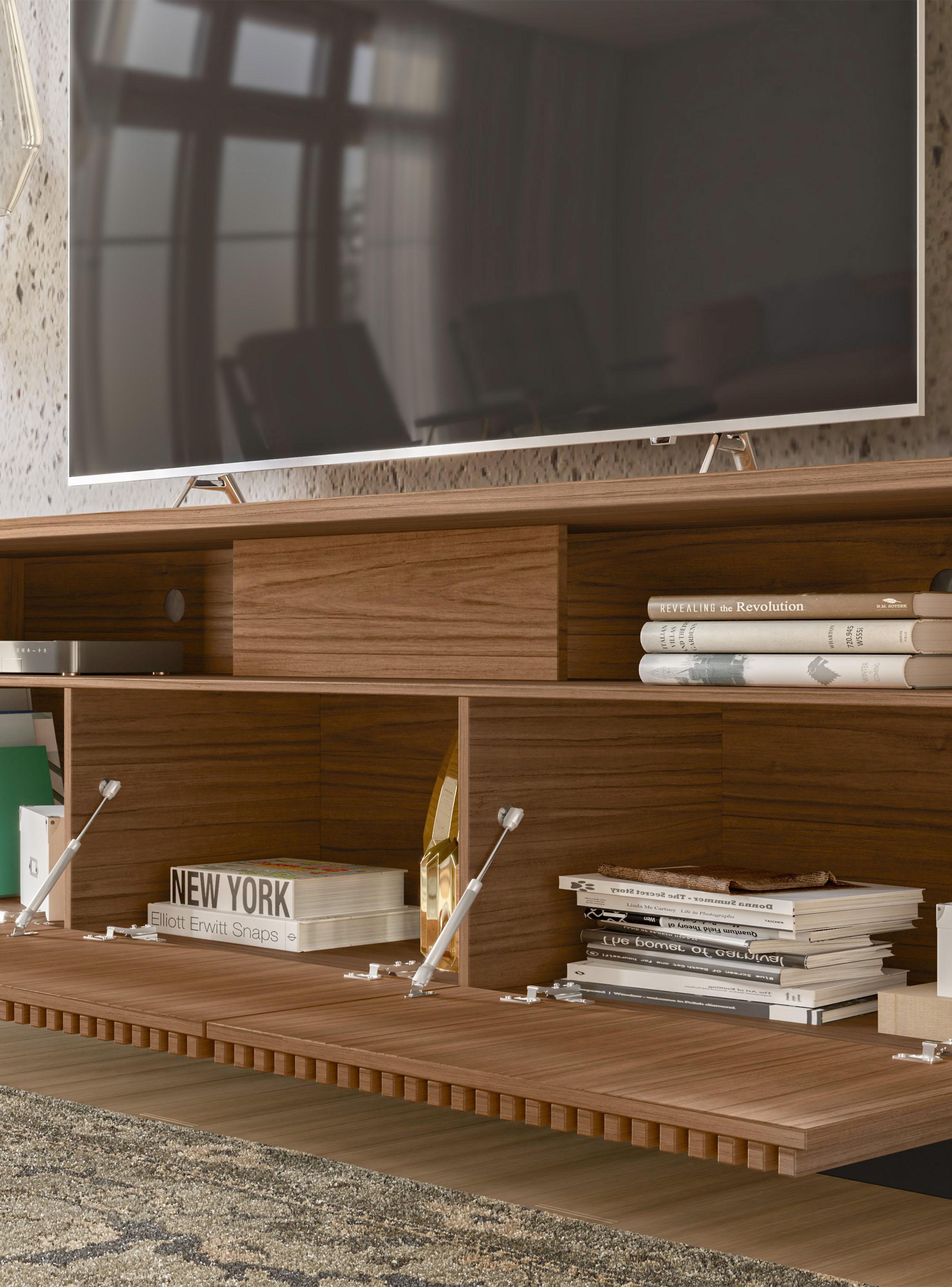 Rack TV Marau 75" Noce Milano/ Preto Fosco-3