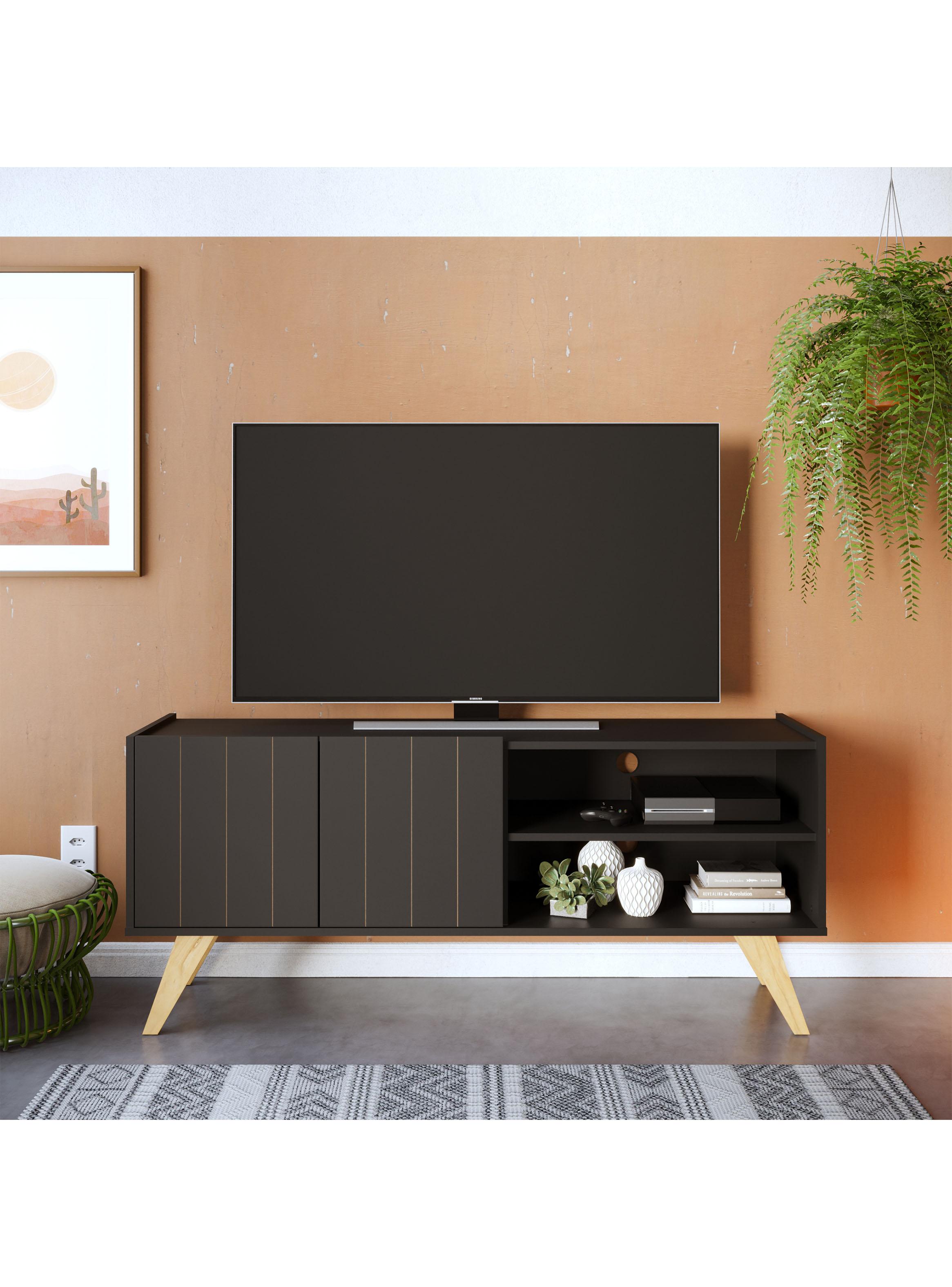Rack TV Space 55" Preto Fosco/Tauari-4