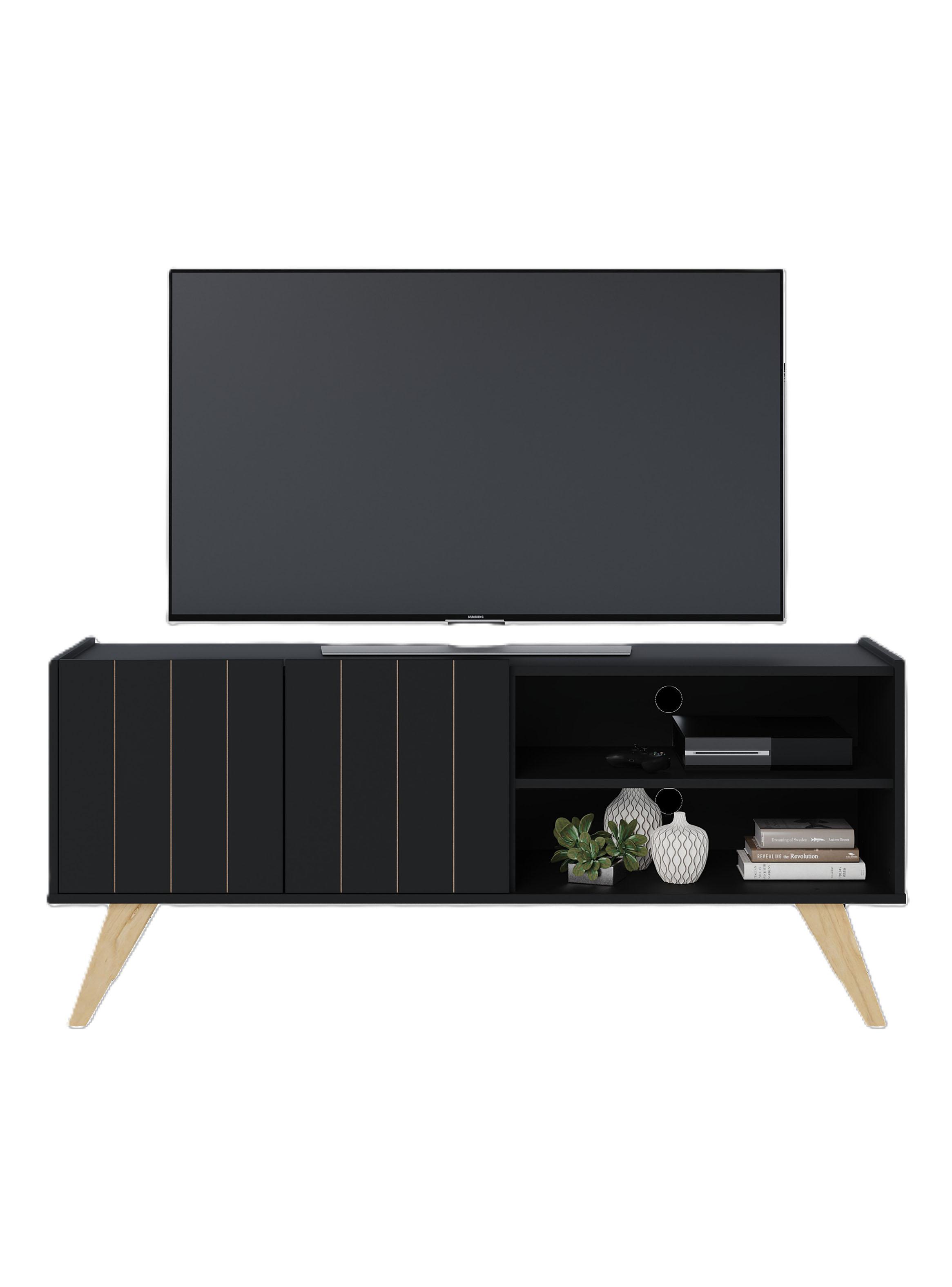 Rack TV Space 55" Preto Fosco/Tauari-2