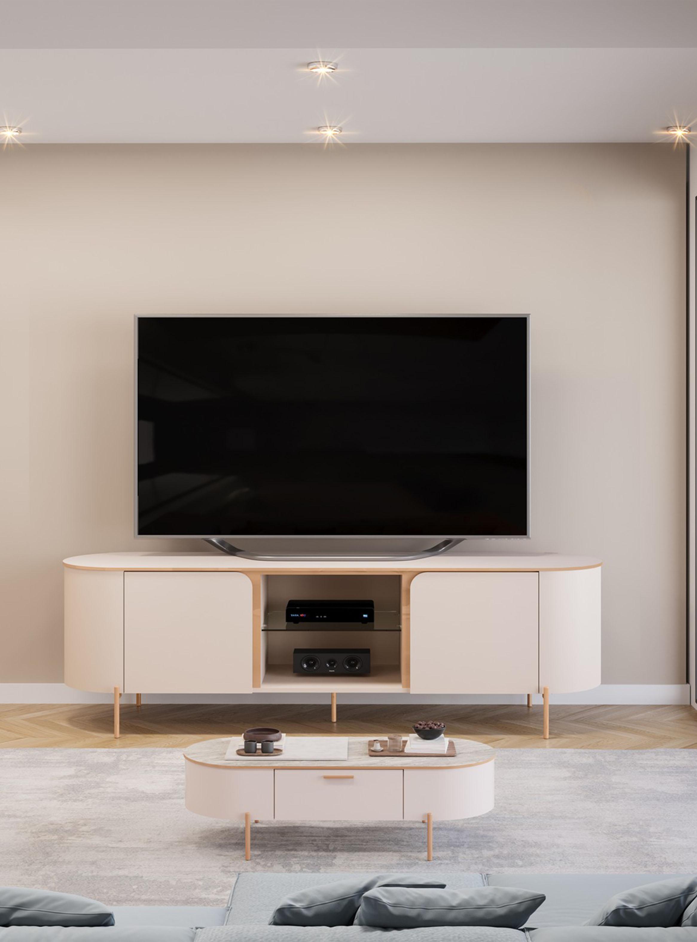 Rack TV Adele 65" Off White/Off White-3