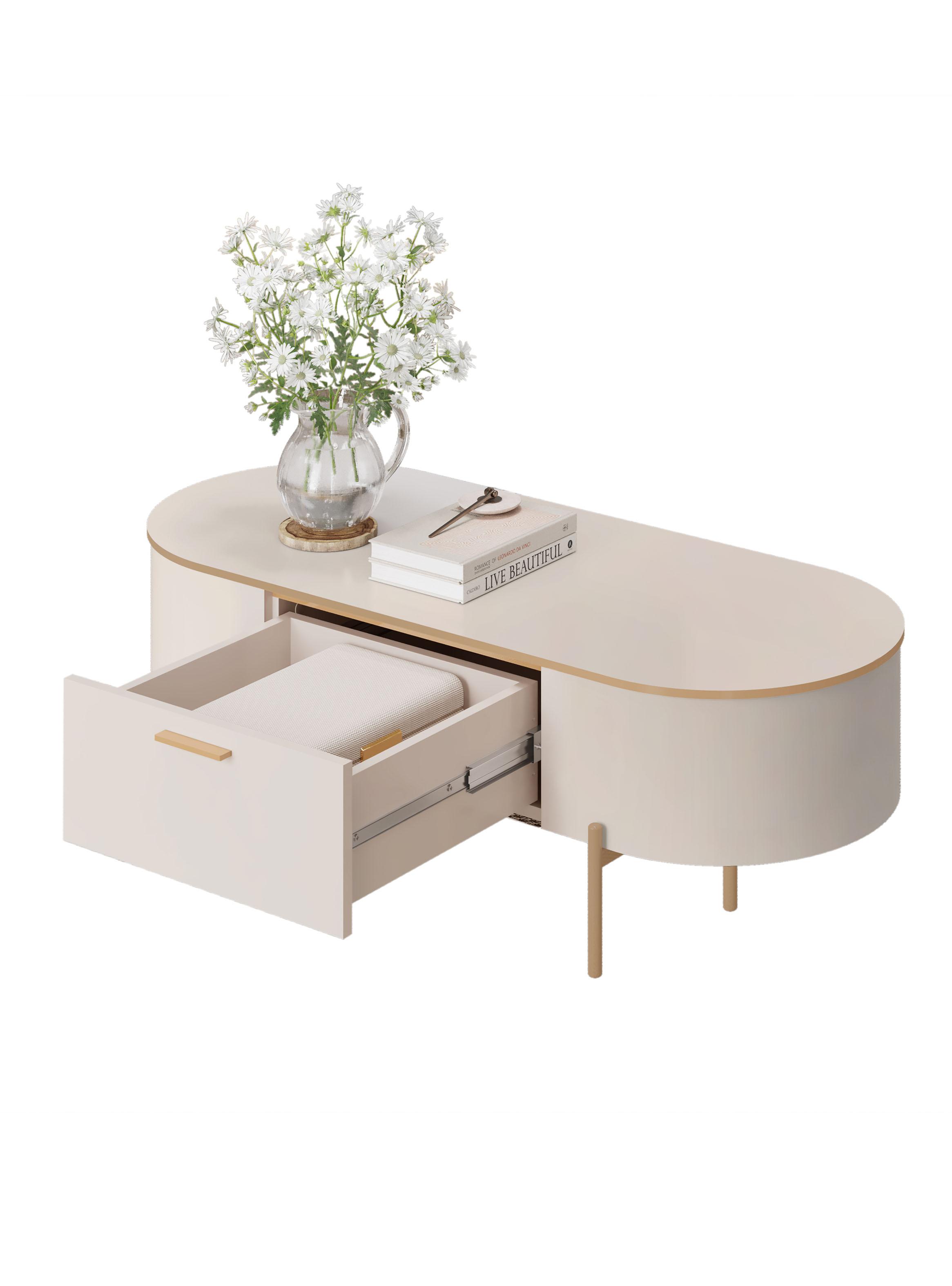 Mesa Centro 1 Cajón Celena Off White-3