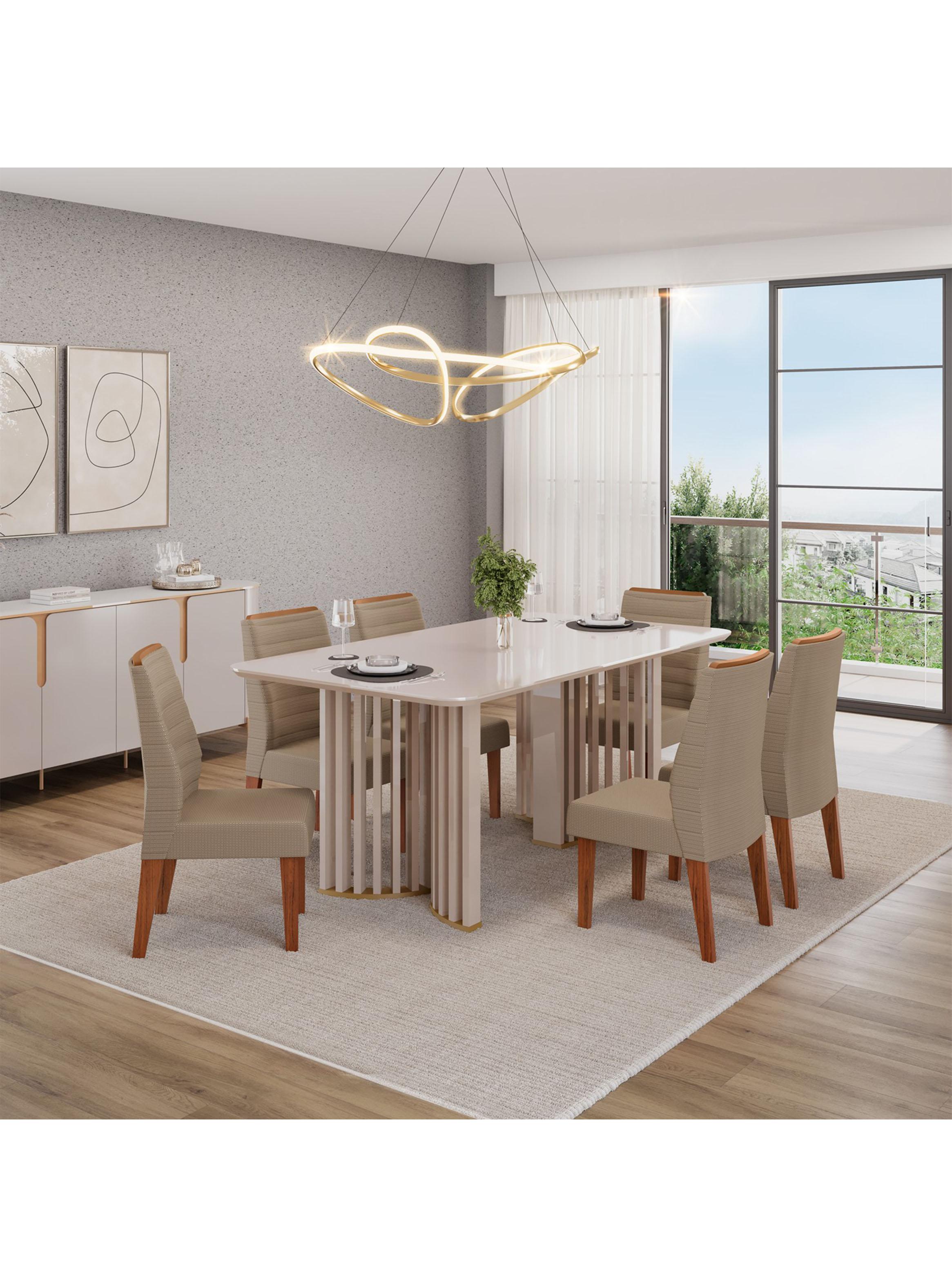 Juego de Comedor Luma 6 Sillas Off White-Ondina Neve-4