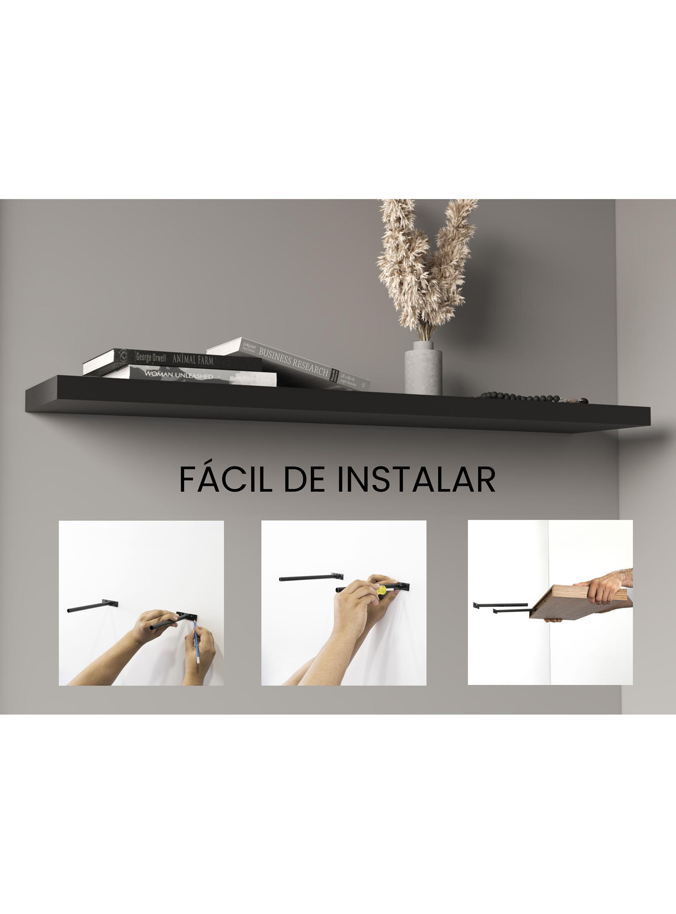 Repisa Flotante Wall 120x25x3.8 cm Wengue 1 Unidad-2