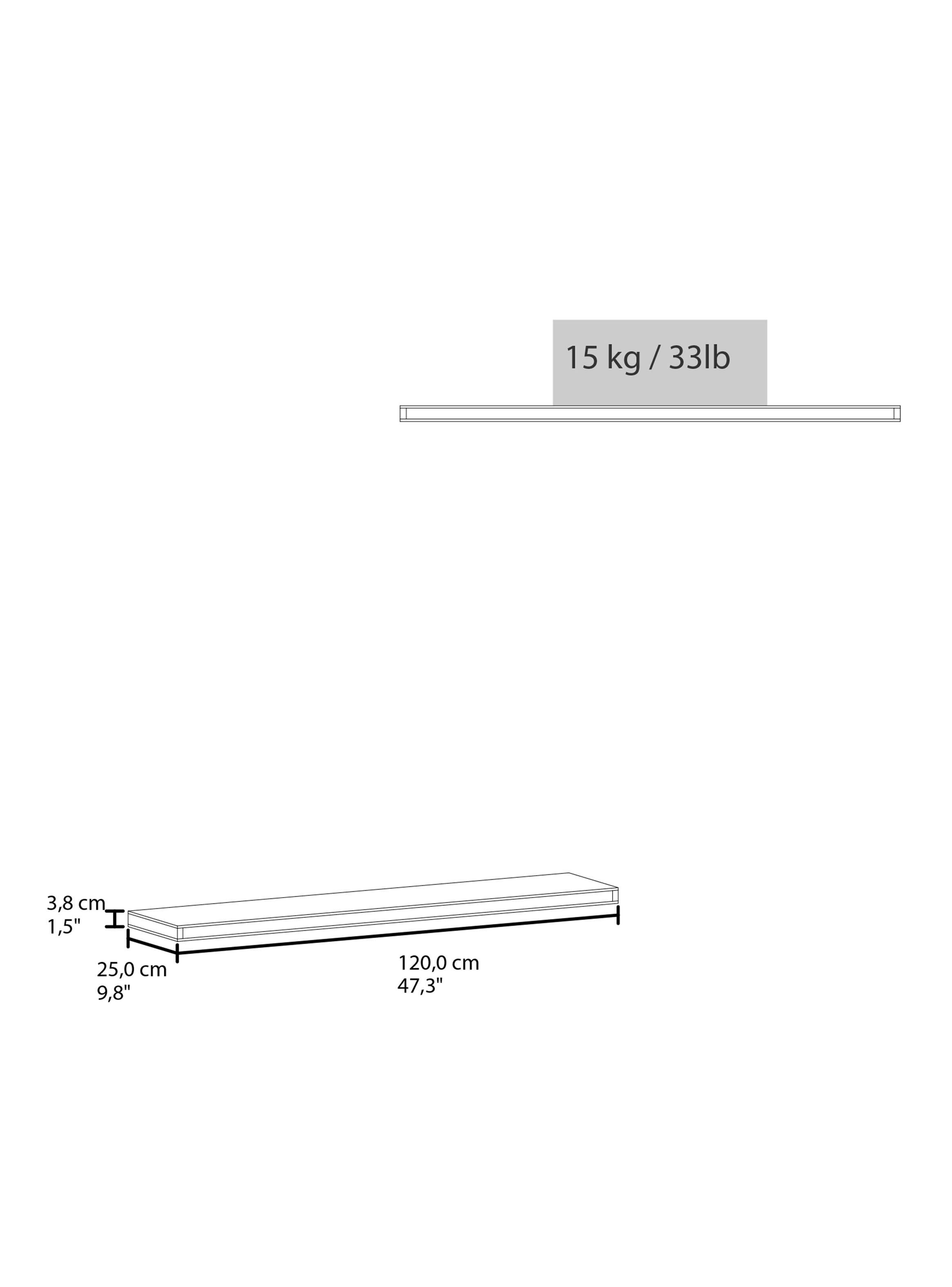 Repisa Flotante Wall 120x25x3.8 cm Wengue 1 Unidad-1