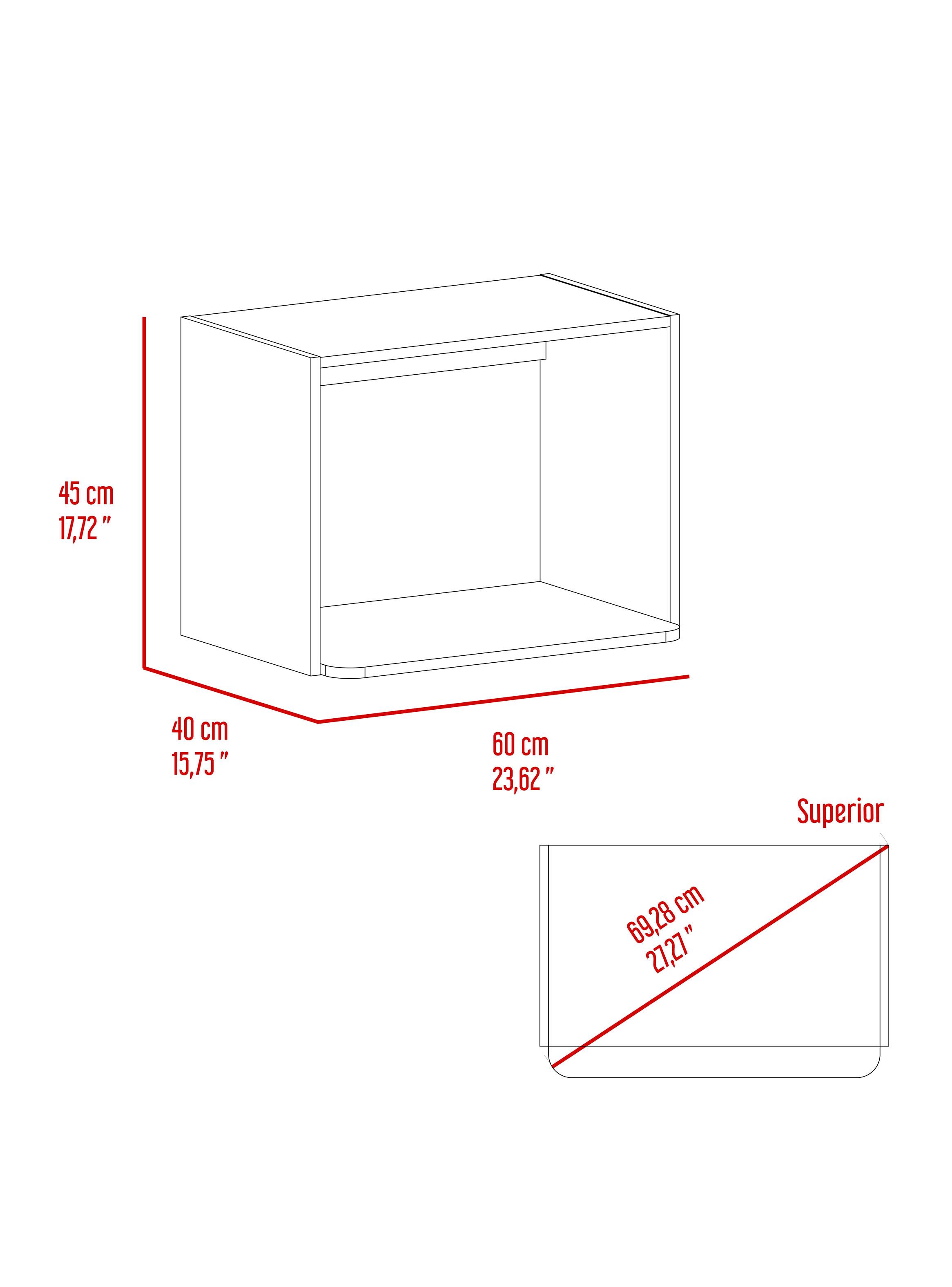 Mueble para Microondas Eco 60x45x40 cm Blanco-1