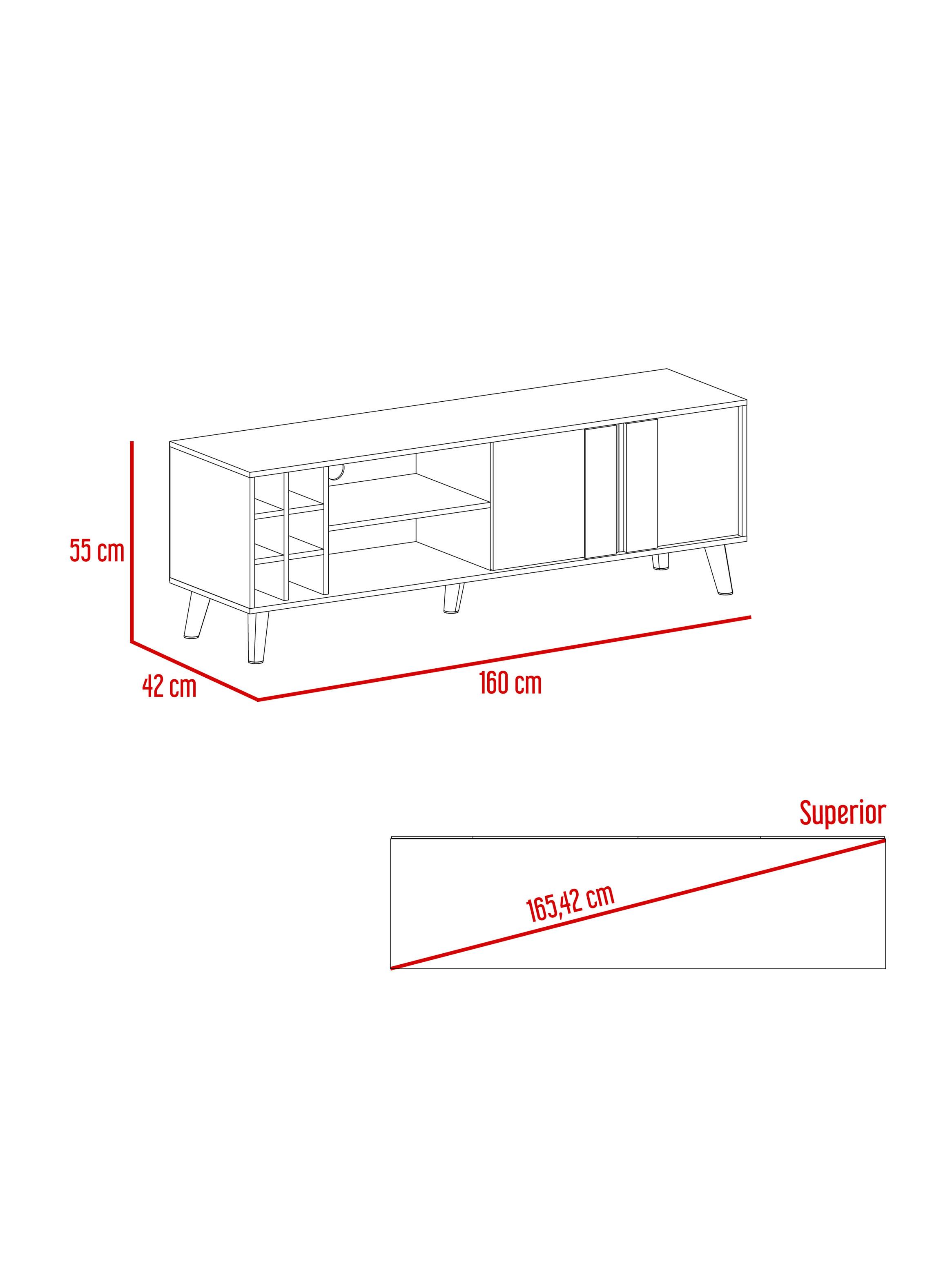 Rack TV 65'' Lane con Botelleros Capri y Milan-1