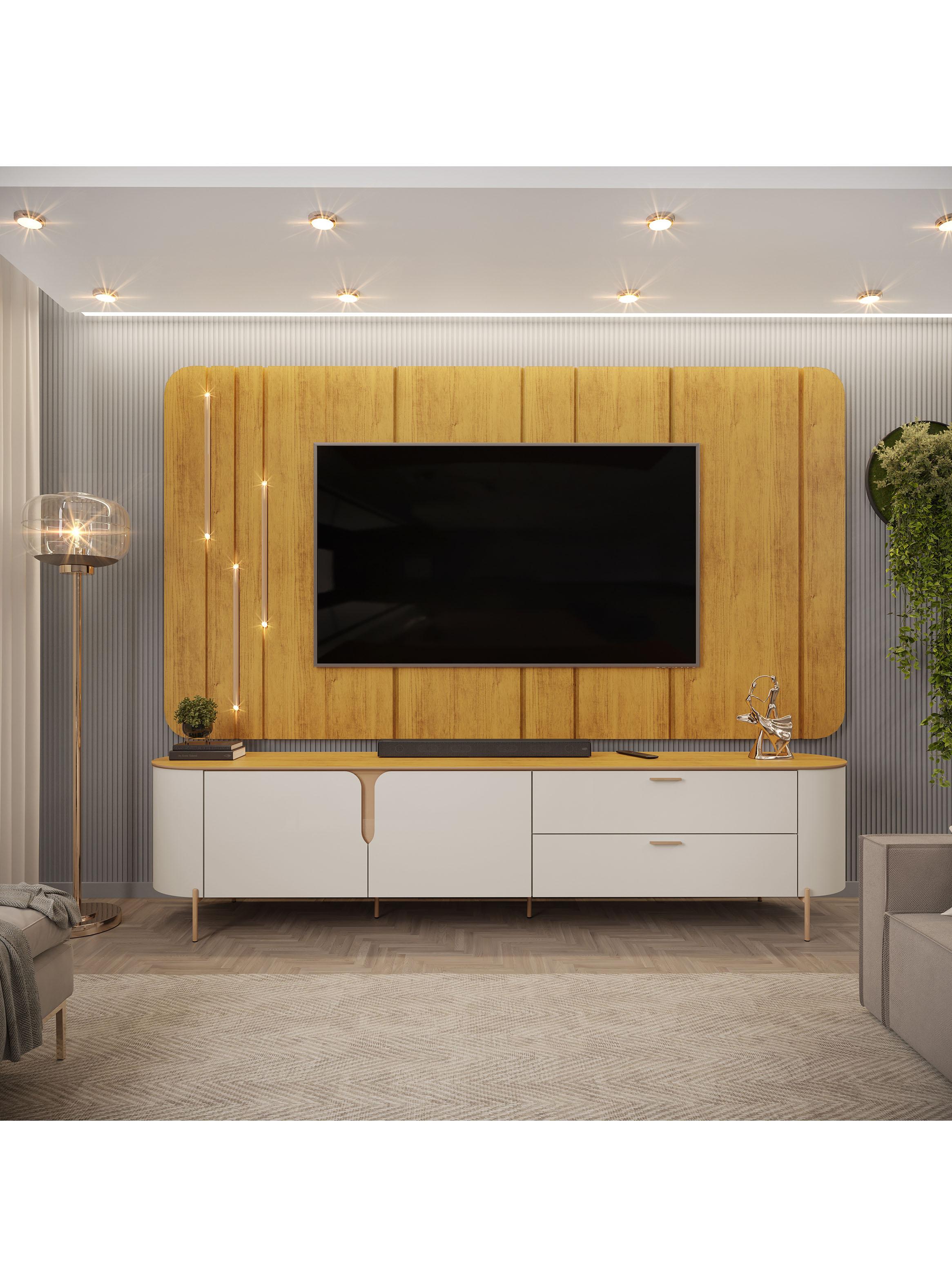 Estante Home Celine 70" 2 Puertas Café-3