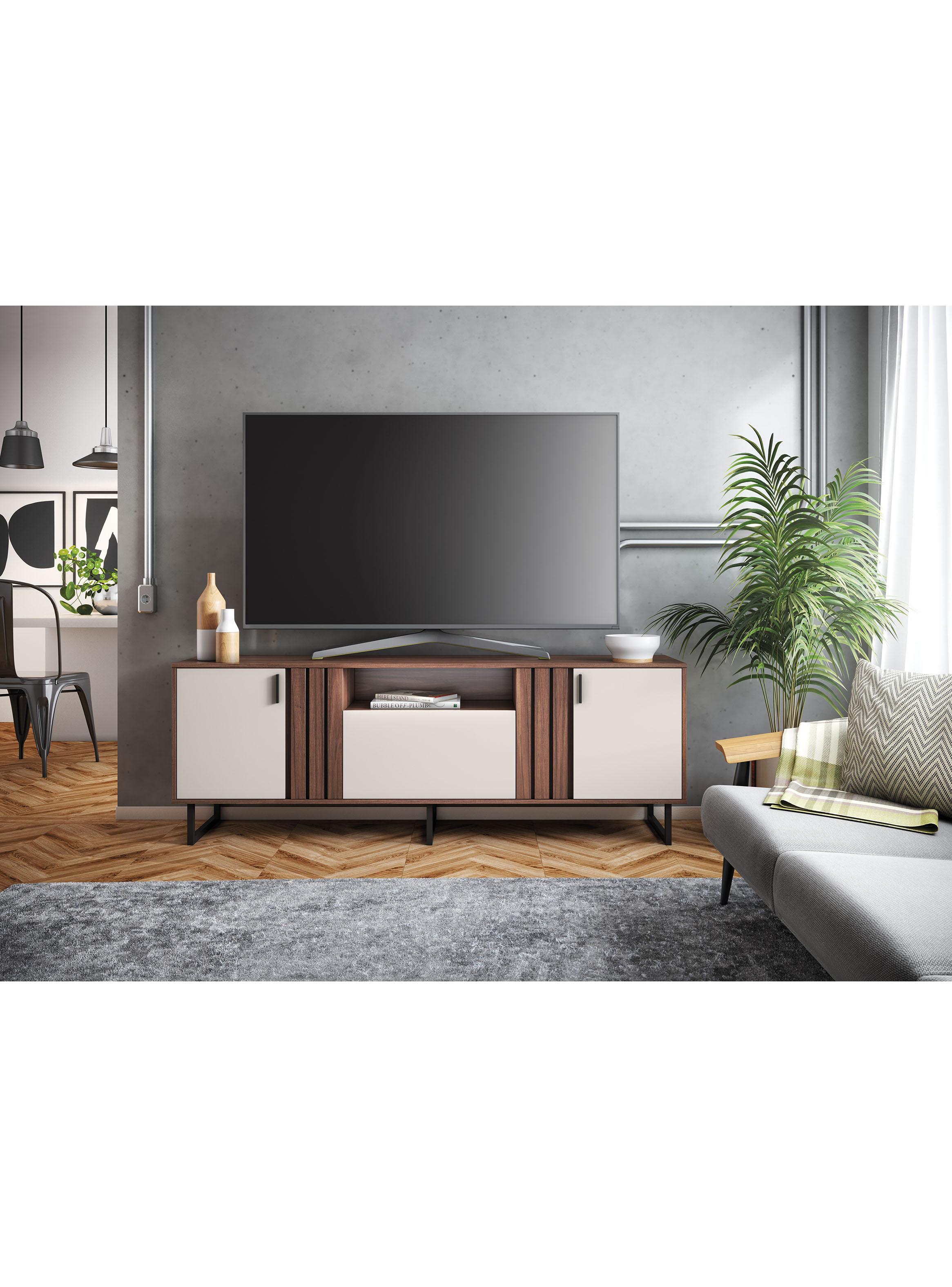 Rack TV Jurua 70" 3 Puertas Café Oscuro-4